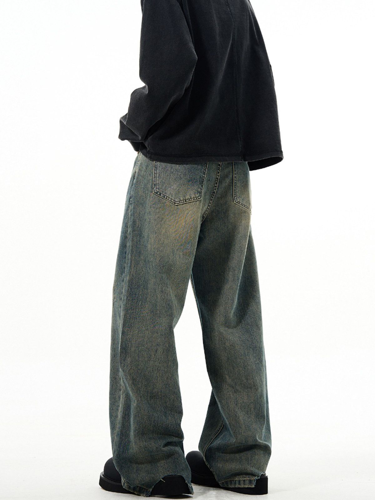 Vintage Men's American Retro Clean-Fit Wide-Leg Distressed Jeans Size US 32 / EU 48 - 5 Thumbnail
