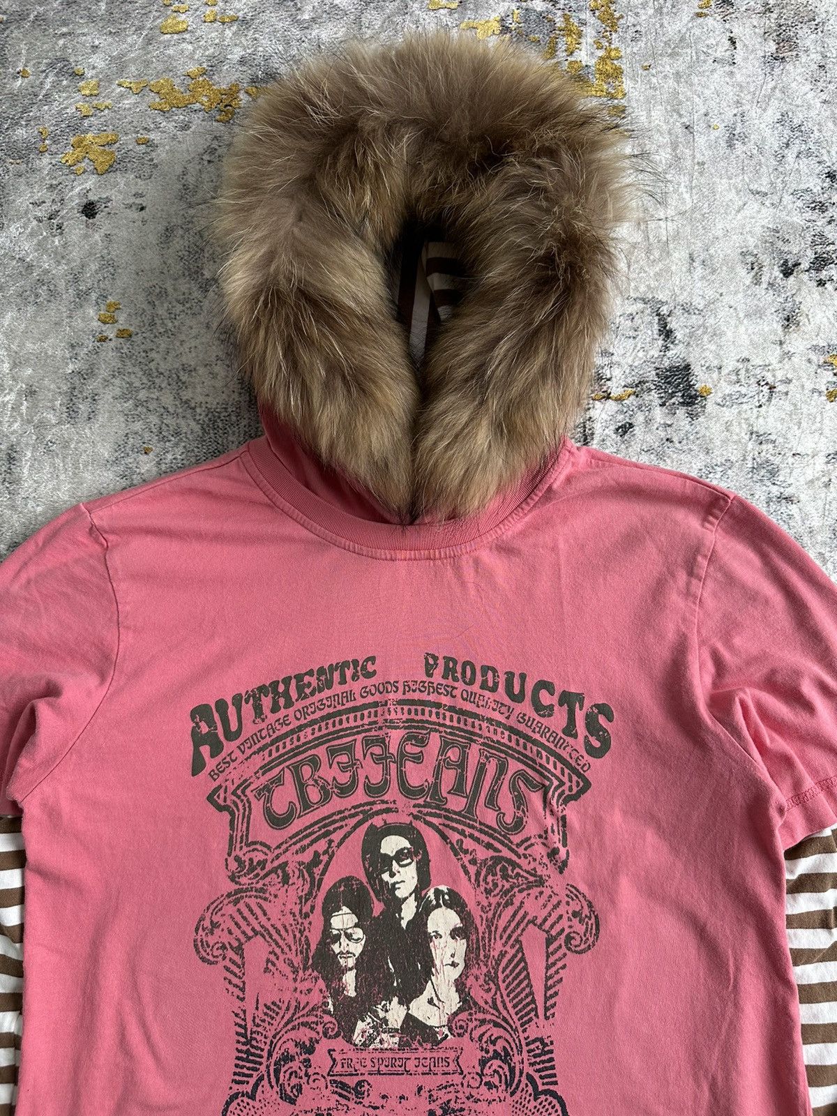 Japanese Brand TBJ STRIPED DOUBLE LAYER FUR LIGHT HOODIE HYSTERIC LGB STYLE Size US M / EU 48-50 / 2 - 2 Thumbnail