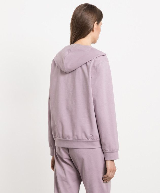Brunello Cucinelli o1y0825 Hooded Sweatshirt in Mauve Size XXS / US 00 / IT 34 - 4 Thumbnail