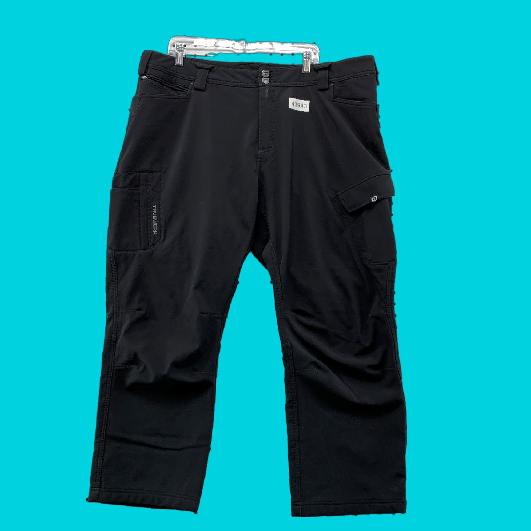 Vintage TRUEWERK Cargo Pants Black Mens 42x32 Fits 42x28.5 Utility Pockets Work Pants Cargo Pants Mens 42 Black Size US 42 / EU 58 - 1 Thumbnail