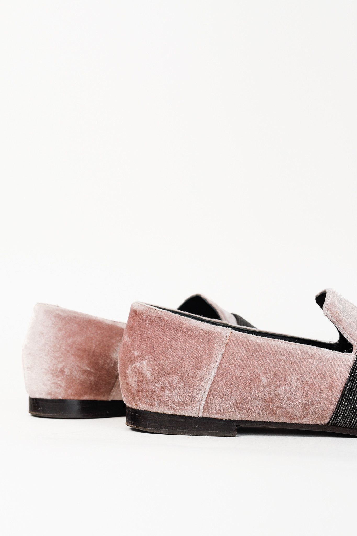 Brunello Cucinelli Brunello Cucinelli Monili Mauve Velvet Flat Slipper Loafers Size US 6 / IT 36 - 8 Thumbnail