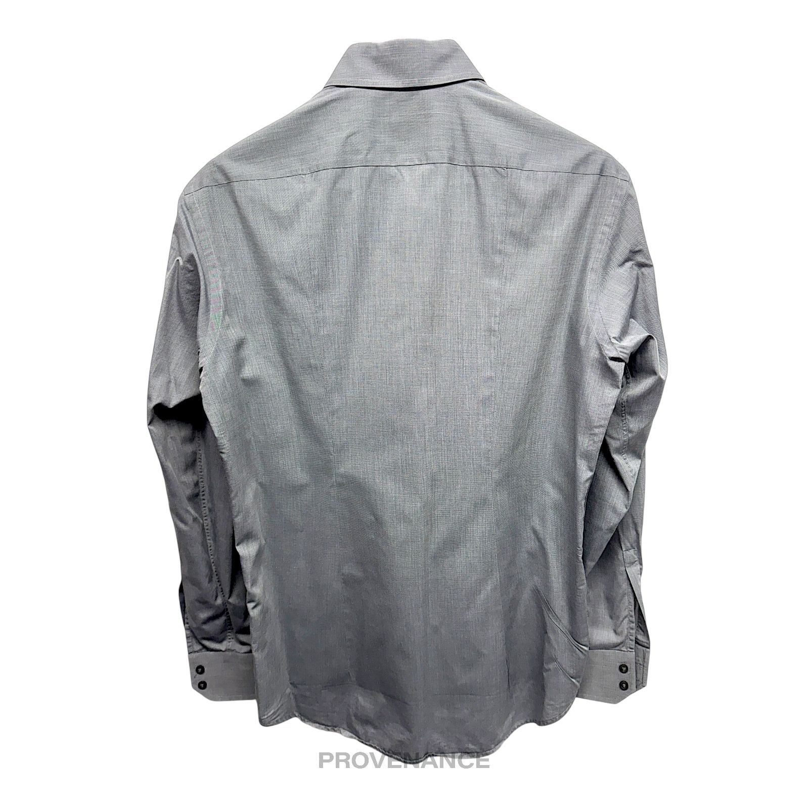 Hugo Boss 🔴 Boss Button Down Shirt - Grey 41 16 Size US L / EU 52-54 / 3 - 2 Thumbnail