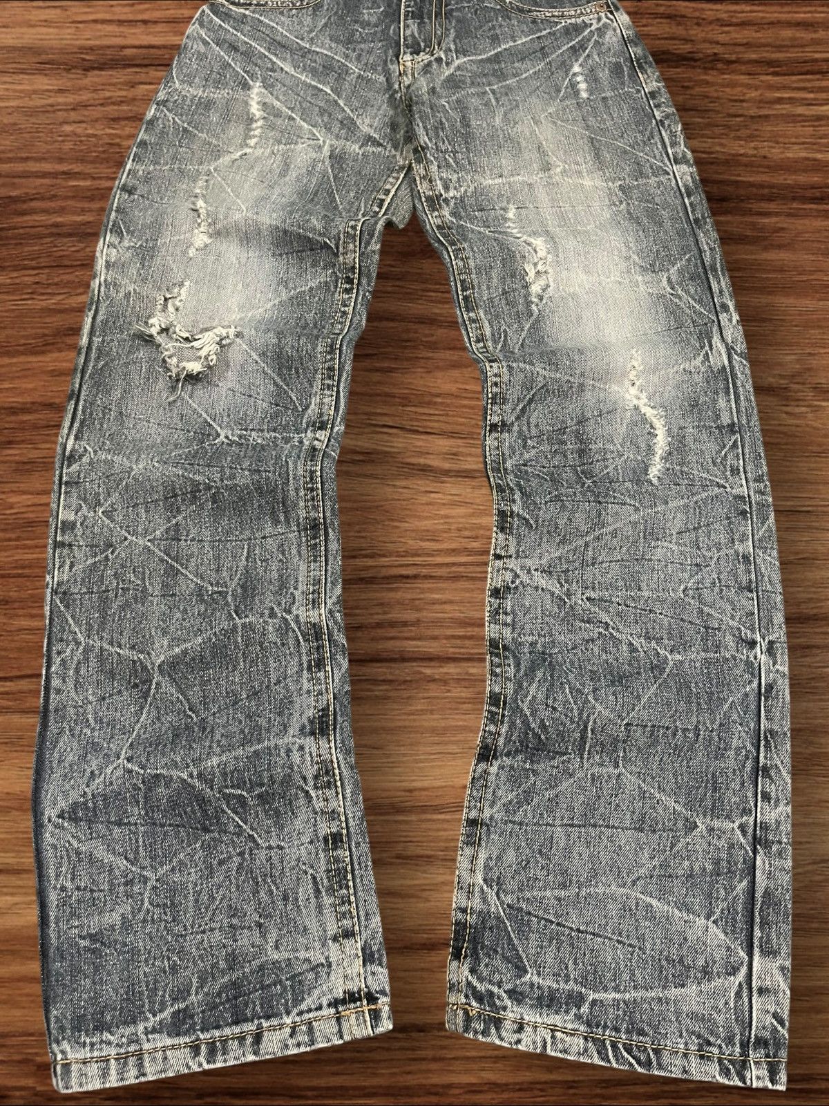 Japanese Brand × Le Grande Bleu (L.G.B.) Vintage Japanese Brand Back & Forth Embroidered Whisker Jean Size US 28 / EU 44 - 9 Thumbnail