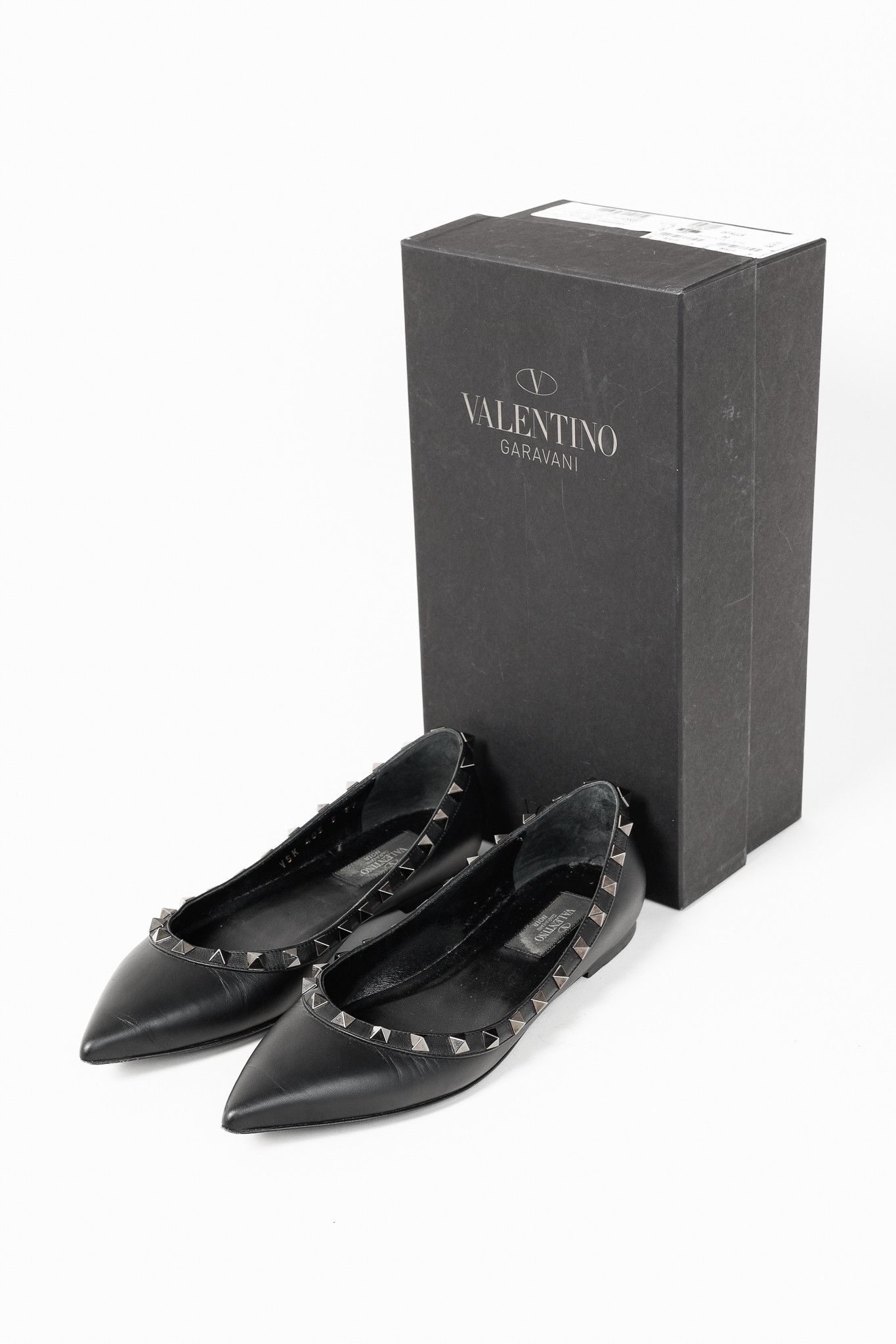 Valentino Valentino Garavani Nero Rockstud Noir Leather Flats Size US 6.5 / IT 36.5 - 10 Thumbnail
