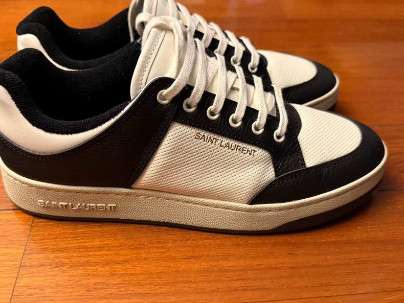 Saint Laurent Paris Saint Laurent Paris Black and white low-top sneakers shoes Size US 10 / EU 43 - 3 Thumbnail