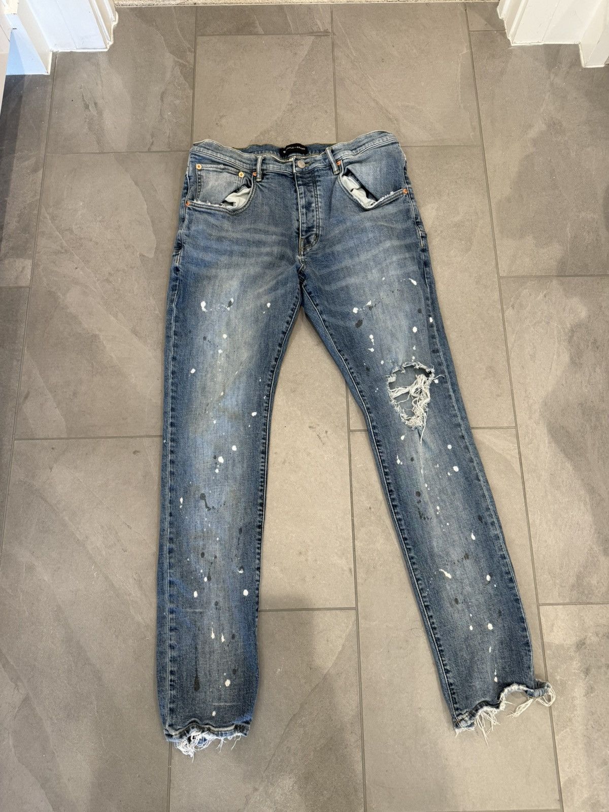 Purple Brand Purple Jeans Paint Splatter Size US 36 / EU 52 - 1 Thumbnail