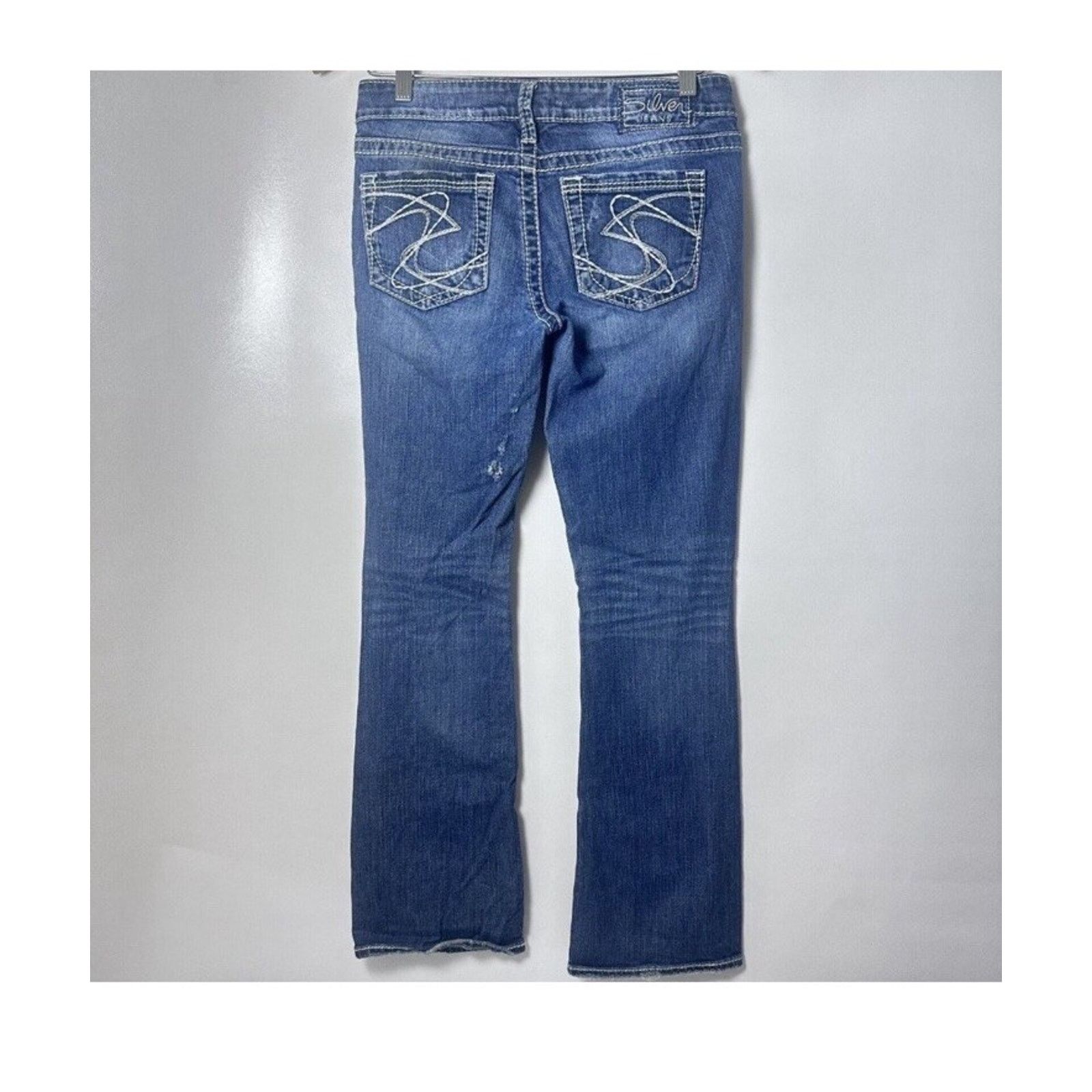 Silver Jeans Co. Silver Aiko Jeans Western Distressed Hip Hugger Bootcut Size 28" / US 6 / IT 42 - 2 Thumbnail