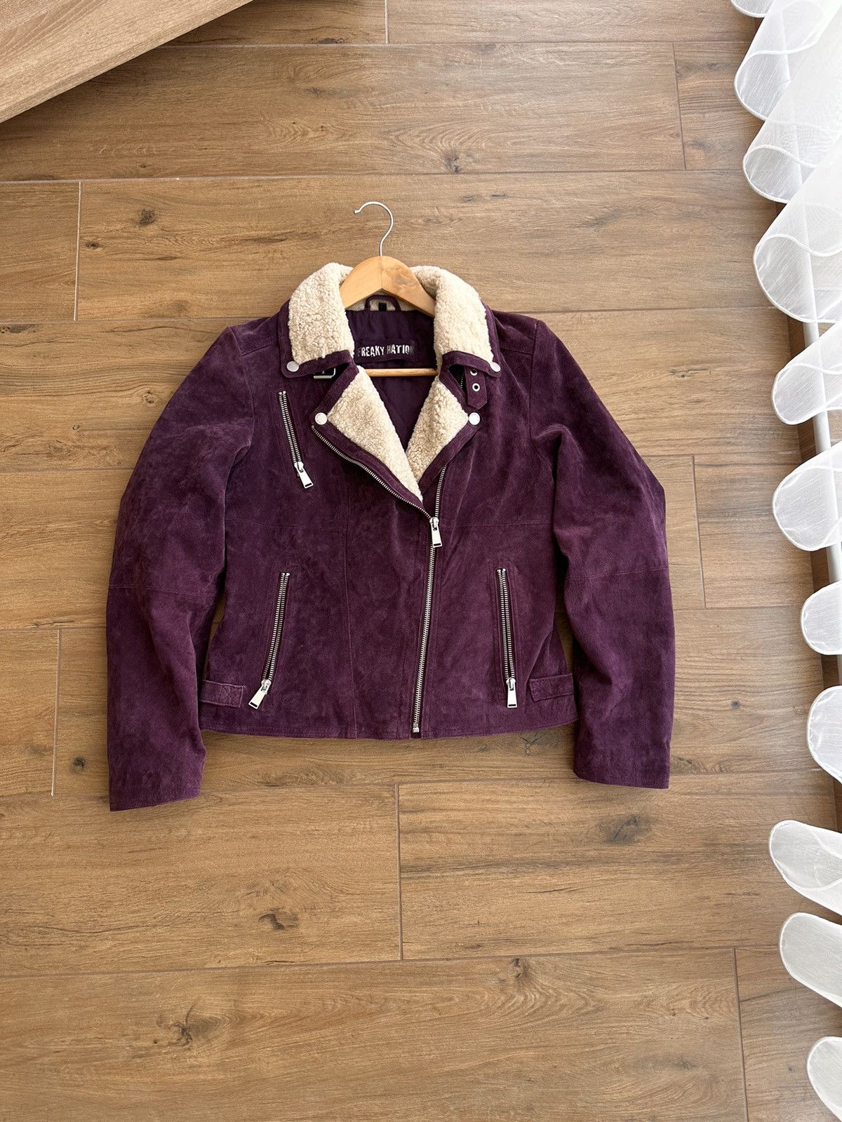 Vintage Freaky Nation Winter Biker Princess Leather Jacket