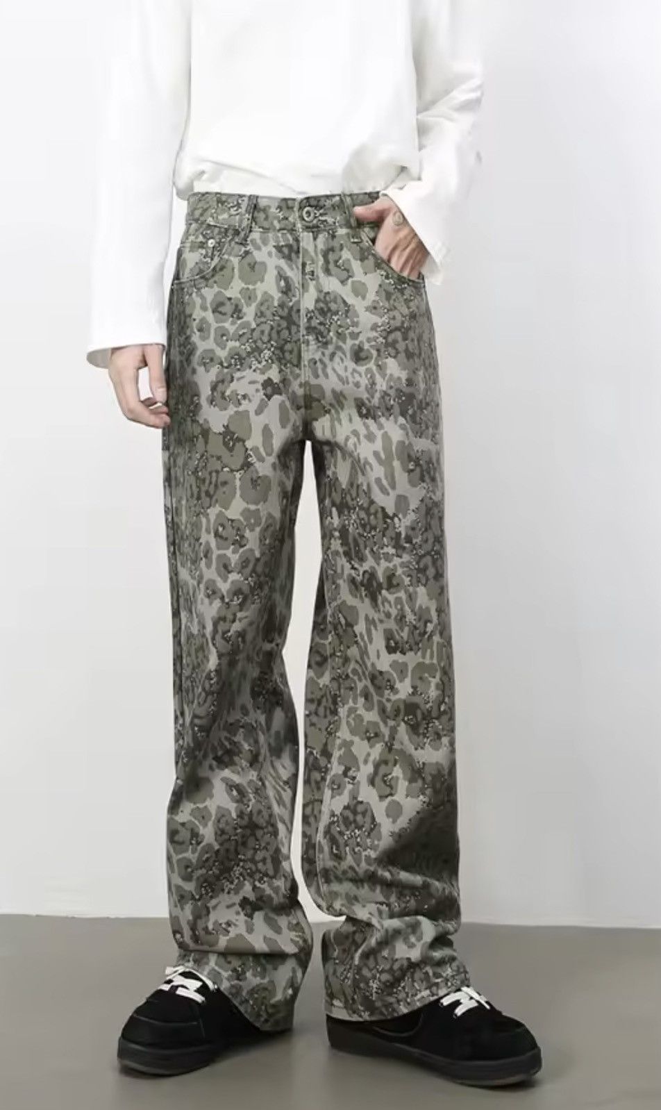 Japanese Brand Camo Denim Pants - Wide Leg Tactical Streetwear Trousers Size US 31 - 4 Thumbnail