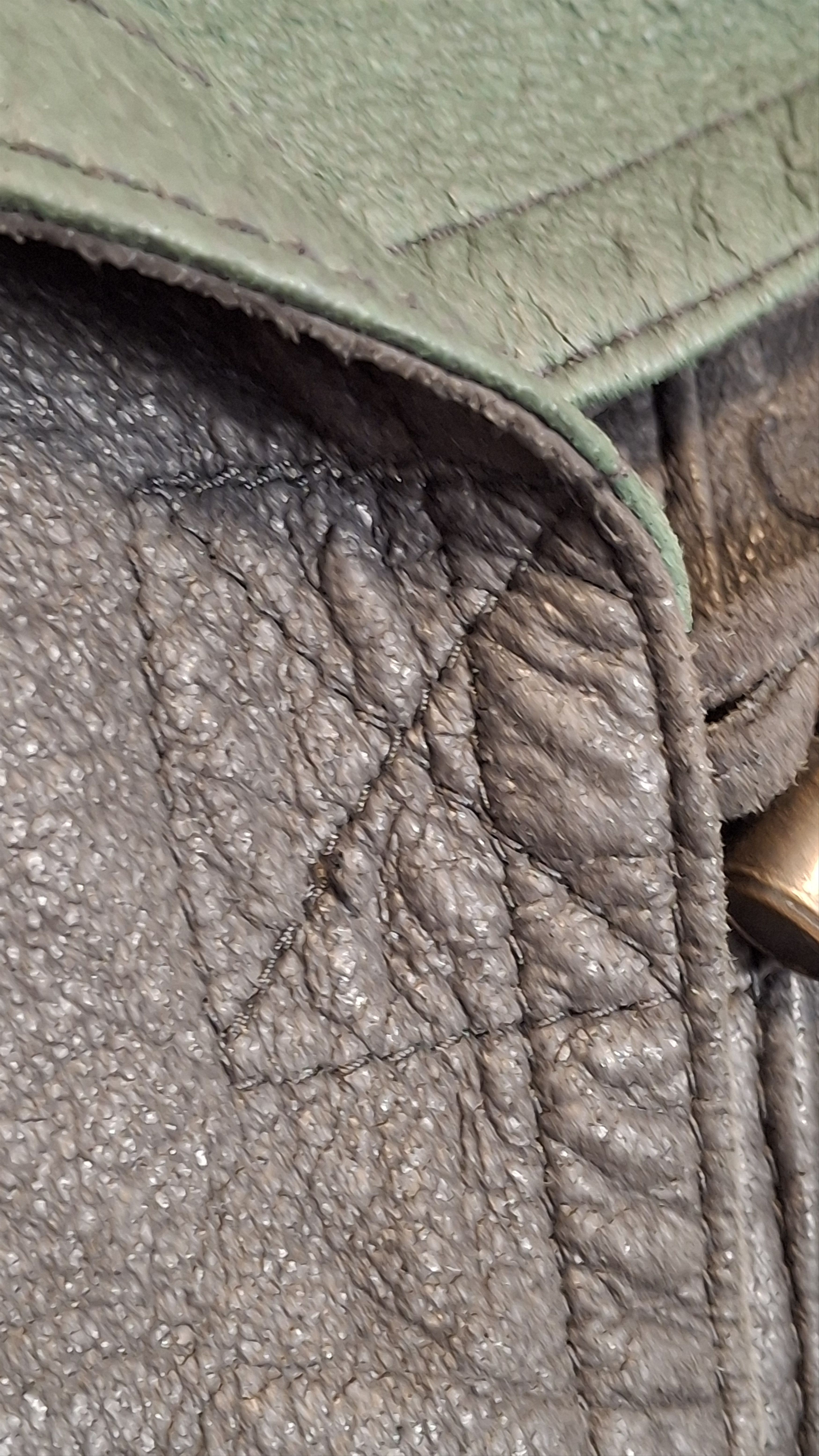 Vintage Vintage 80s Oversized Hooded Leather Parka Graphite/Green Size M / US 6-8 / IT 42-44 - 6 Thumbnail