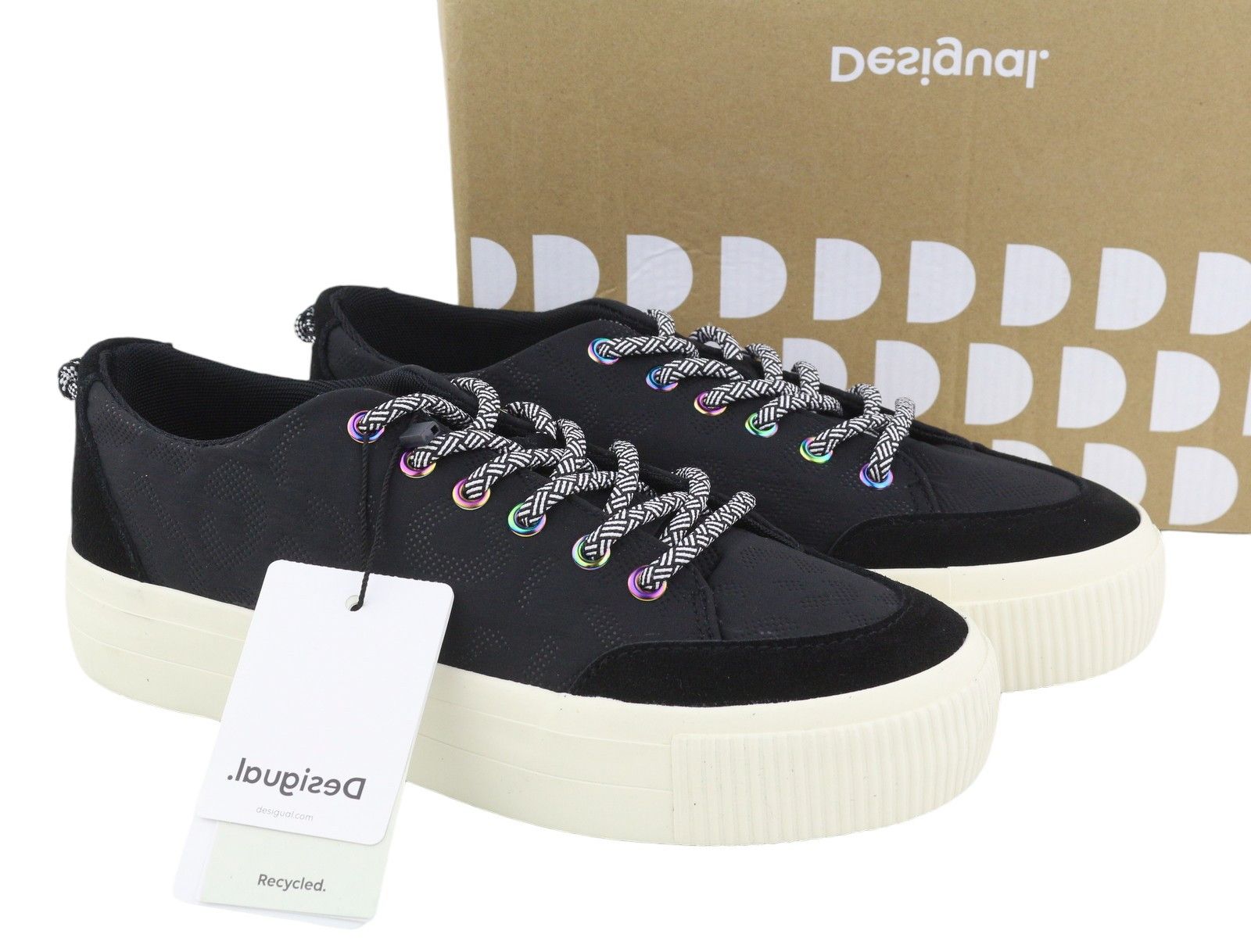Desigual STREET PADDED EU40 Black Leather Platform Sneakers 88804 Size US 9 / IT 39 - 1 Thumbnail