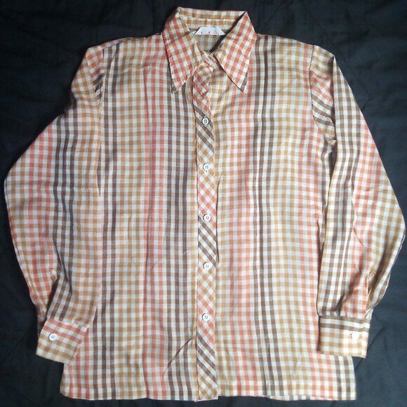 Other Vintage Laura Mae Plaid Check Button Shirt Long Sleeve Size M / US 6-8 / IT 42-44 - 2 Thumbnail