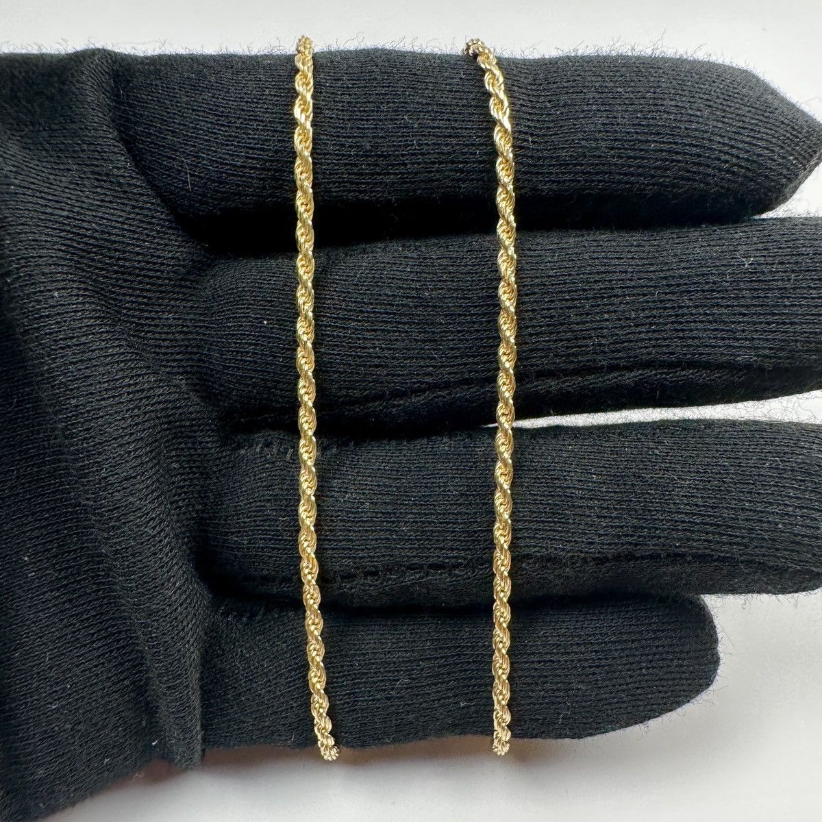 Jewelry Gold Chain 14k Gold Vermeil Rope Chain 2mm 18 Inches Size ONE SIZE - 4 Thumbnail