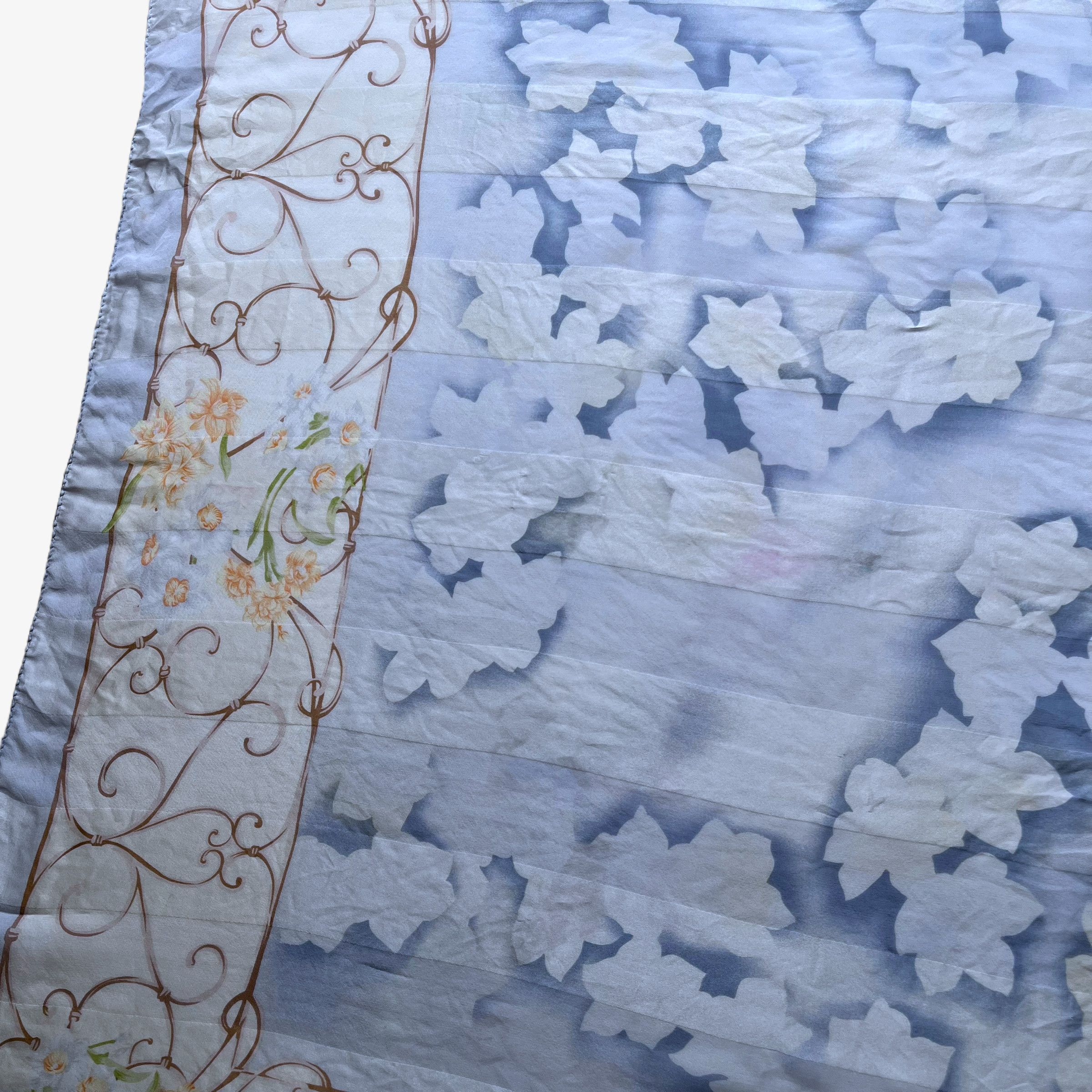 Balmain Vintage 90s Pierre Balmain Abstract Floral Print Silk Scarf Size ONE SIZE - 5 Thumbnail