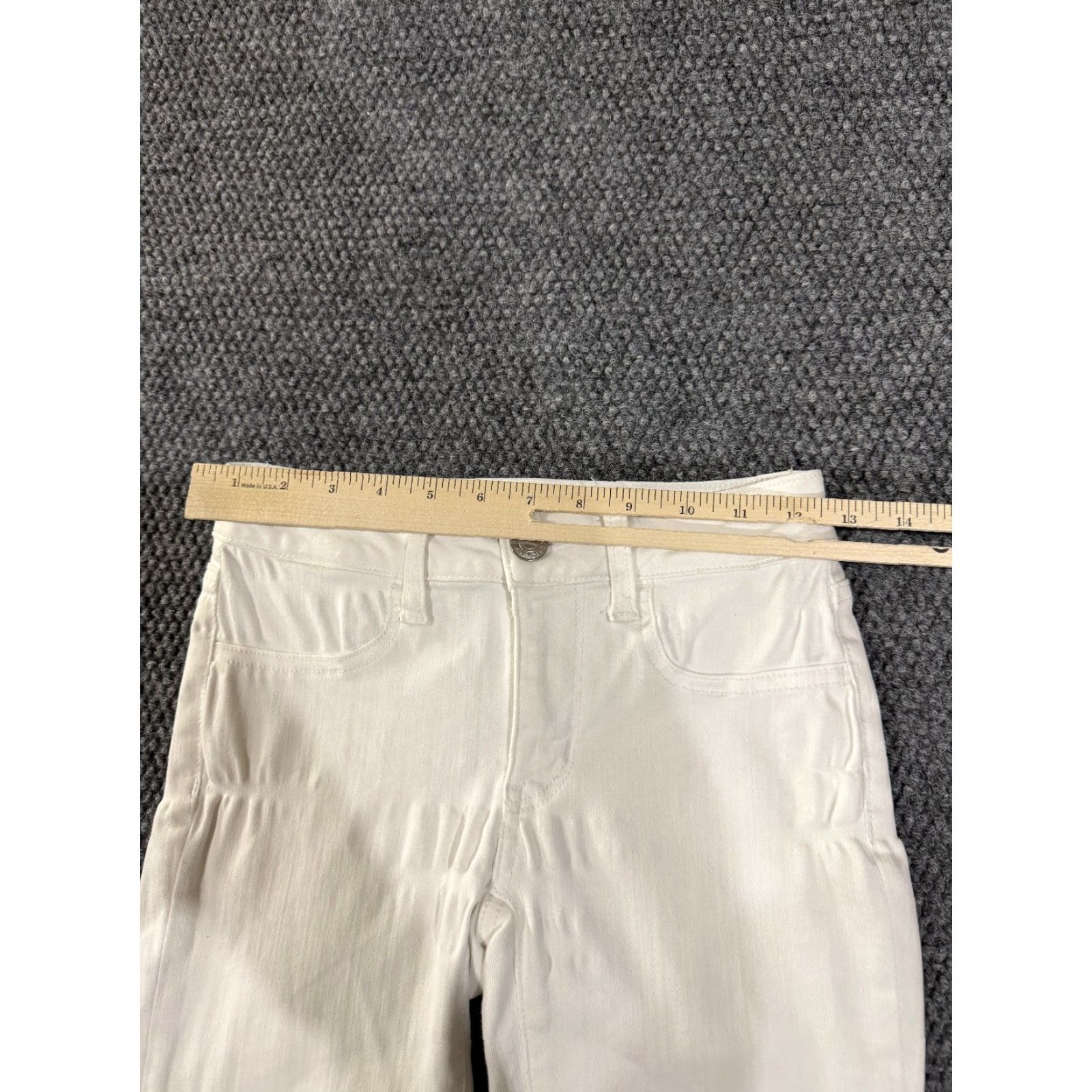 American Eagle Outfitters American Eagle Outfitters Jegging Womens 00 X Short White Skinny Stretch Denim Jeans Size 24" / US 00 / IT 34 - 4 Thumbnail
