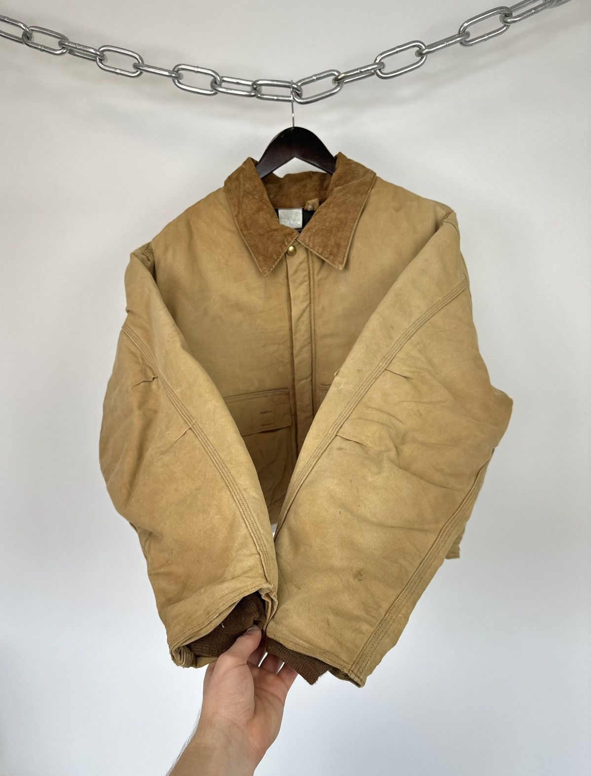 Carhartt Vintage 80s Carhartt USA Cropped Distressed Detroit Jacket Size US L / EU 52-54 / 3 - 9 Thumbnail