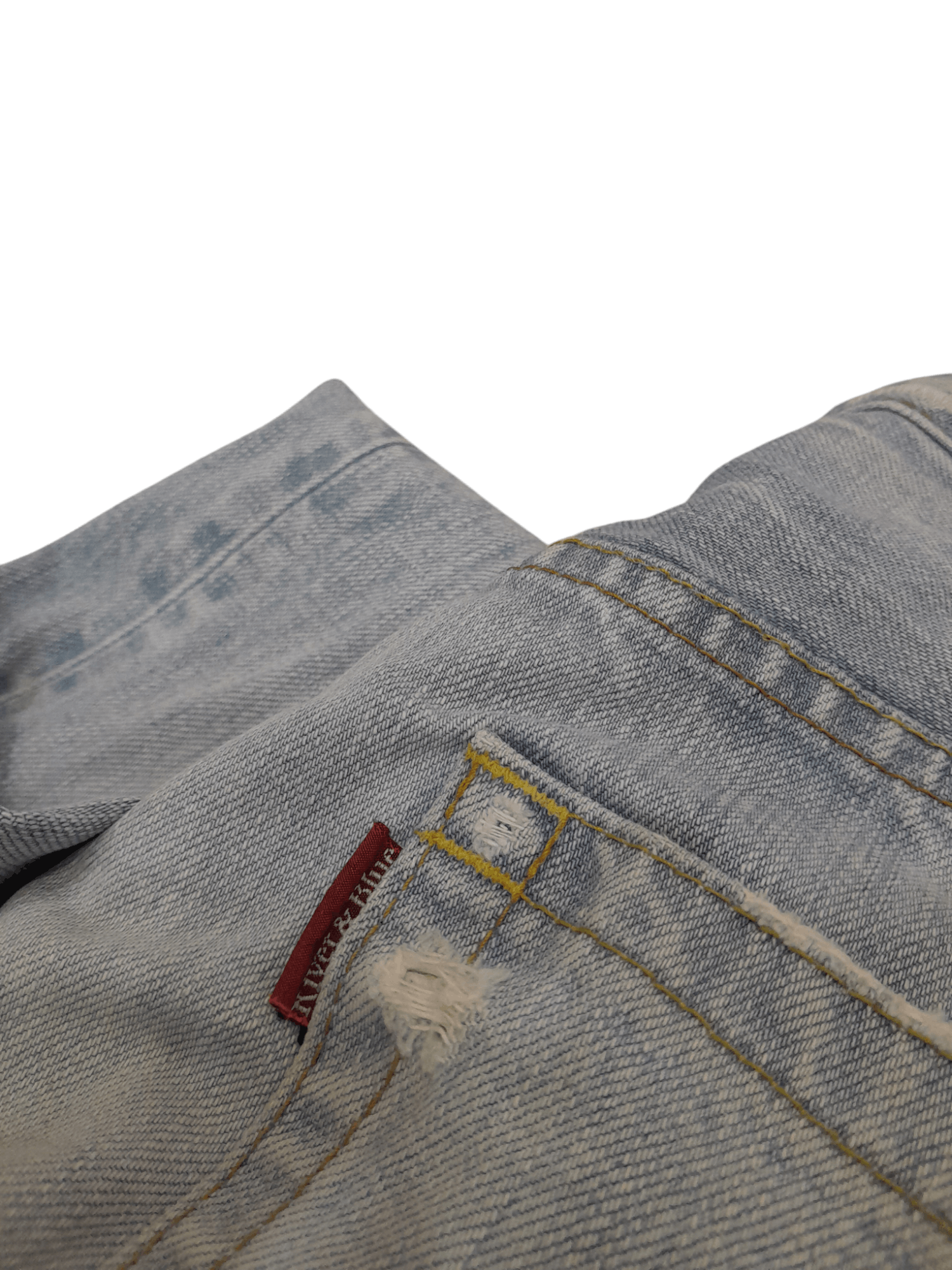 Designer × Japanese Brand Rivet & Blue Japan Denim Distressed (F406) Waist 33 Size US 33 - 9 Thumbnail