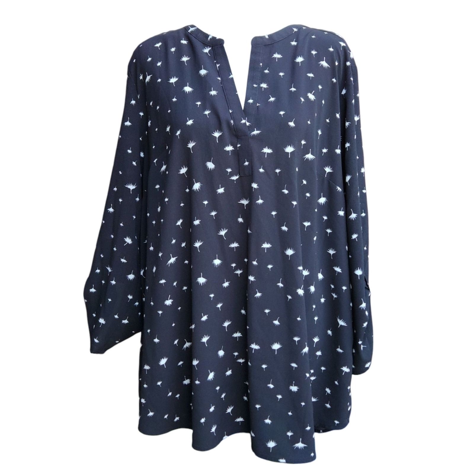 St. Johns Bay Daniel Rainn XXL Blouse - Black White Dandelion Tunic Size XXL / US 16-18 / IT 52-54 - 1 Thumbnail
