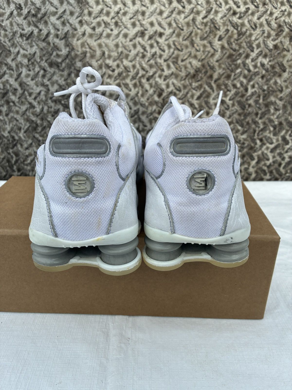 Nike Size 12 - Nike Shox NZ SL White Metallic Silver Mens Shoes Size US 12 / EU 45 - 3 Thumbnail
