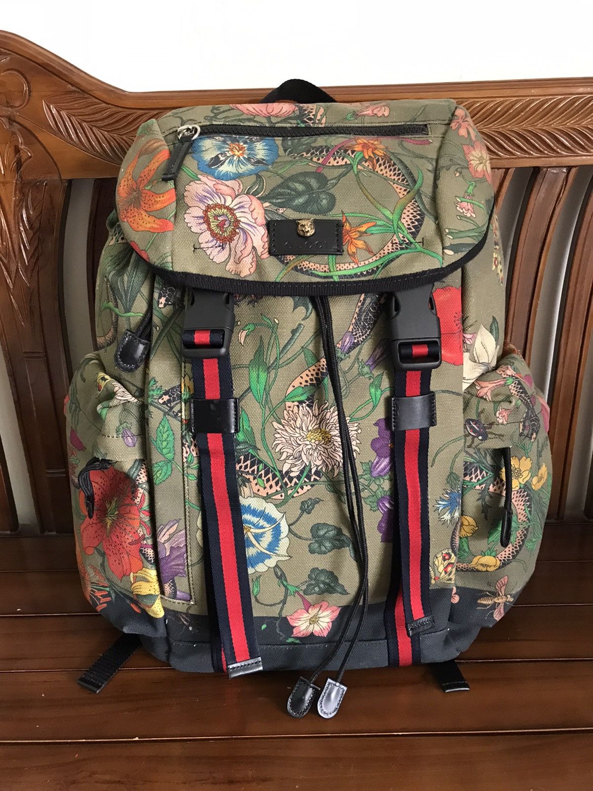 Gucci Gucci Backpack Flora Snake Techpack Canvas Grailed