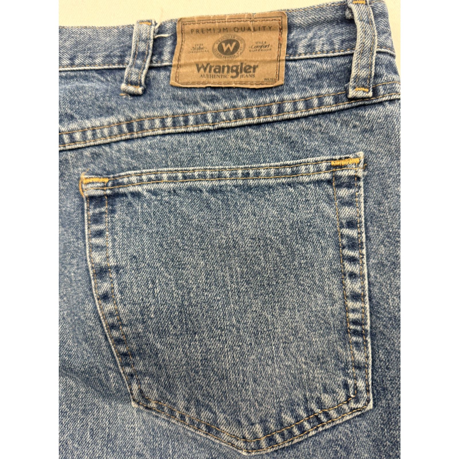 Wrangler VINTAGE WRANGLER MENS JEANS 42X30 RELAXED FIT 5 STAR PREMIUM STRAIGHT LEG 2294 Size US 42 / EU 58 - 4 Thumbnail