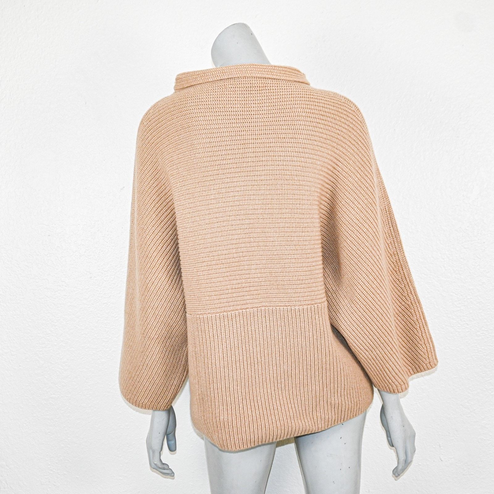 St. John ST. JOHN Medium 100% Cashmere Mock Neck Sweater Beige knit Size M / US 6-8 / IT 42-44 - 5 Thumbnail