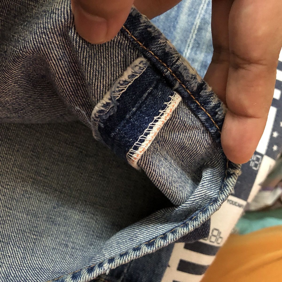 Big John Big John selvedge vintage Blue Distressed Denim Pants #A345 Size US 31 - 19 Thumbnail