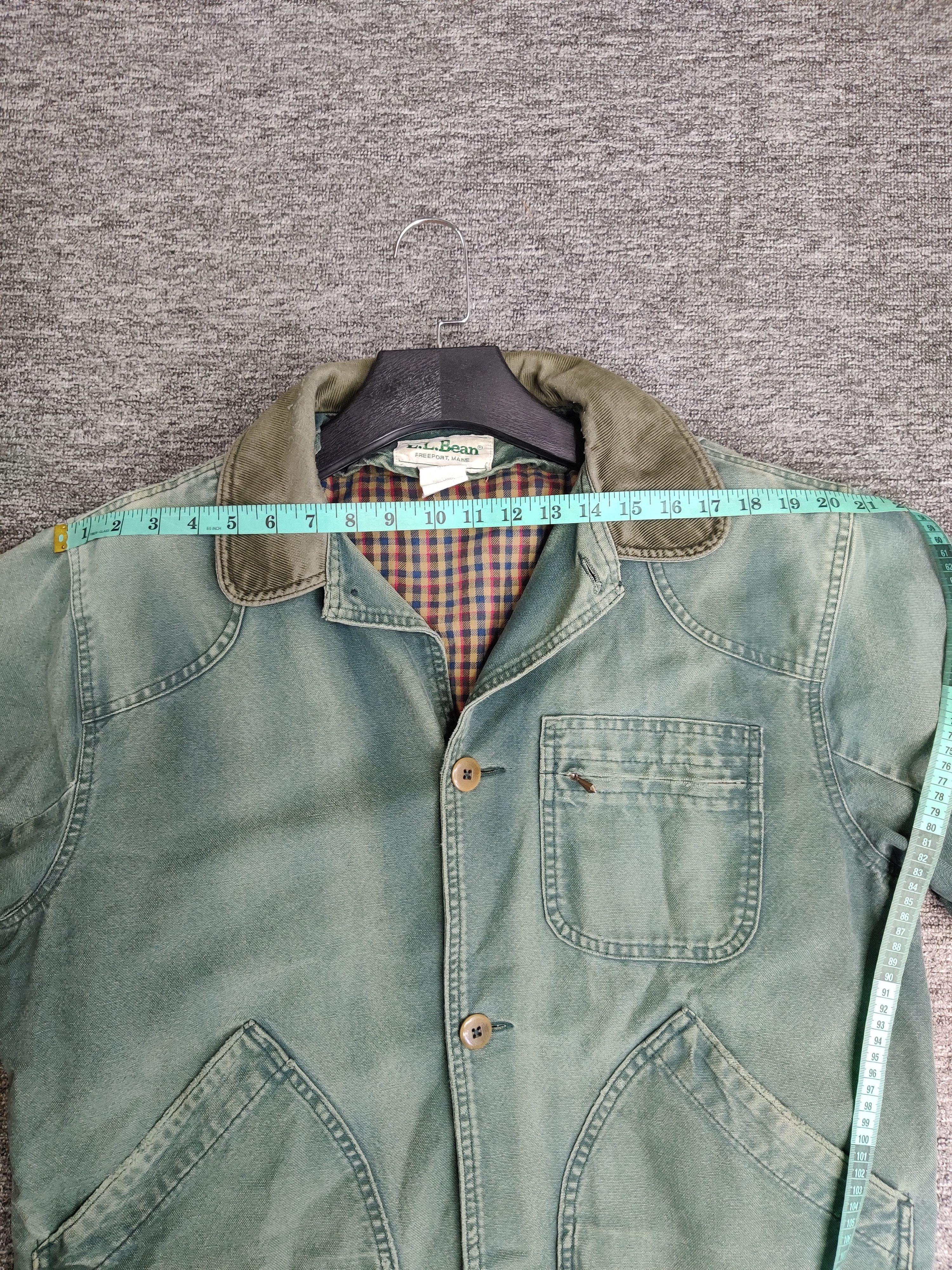 L.L. Bean L.L. Bean Blanket Lined Green Chore Jacket Coduroy Collar Size US M / EU 48-50 / 2 - 22 Thumbnail