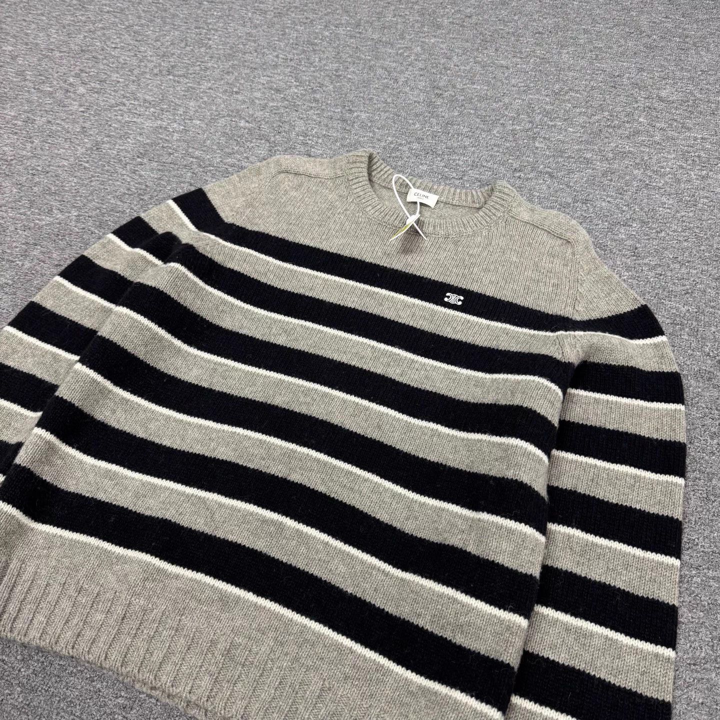 Celine Celine Striped Triumph Logo Sweater XL 99 New Size US XL / EU 56 / 4 - 3 Thumbnail