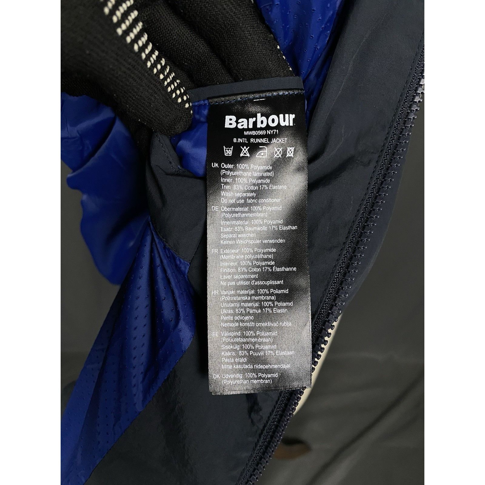 Barbour Barbour Int. Runnel Men's Blue High Neck Bomber Jacket Size Size US S / EU 44-46 / 1 - 15 Thumbnail