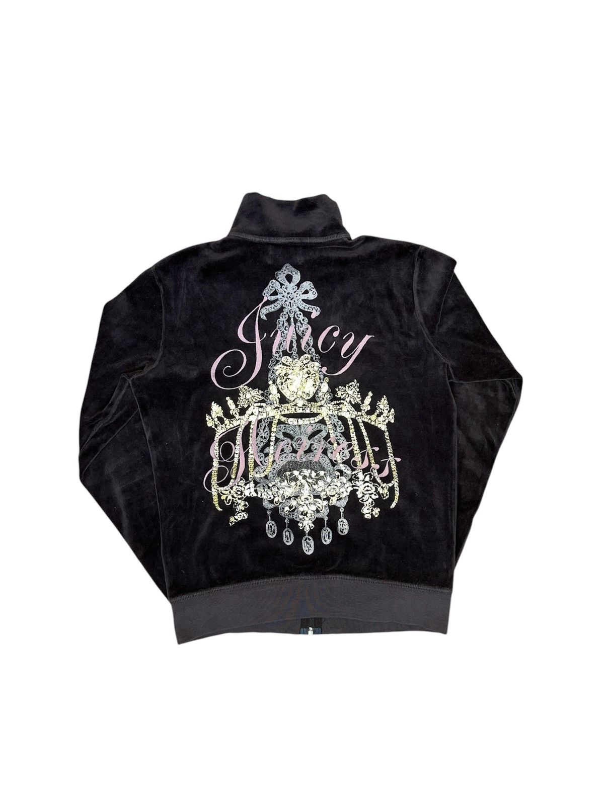 Juicy Couture × Vintage Vintage Y2K Juicy Couture Brown Velour Full-Zip Sweatshirt Size M / US 6-8 / IT 42-44 - 1 Thumbnail