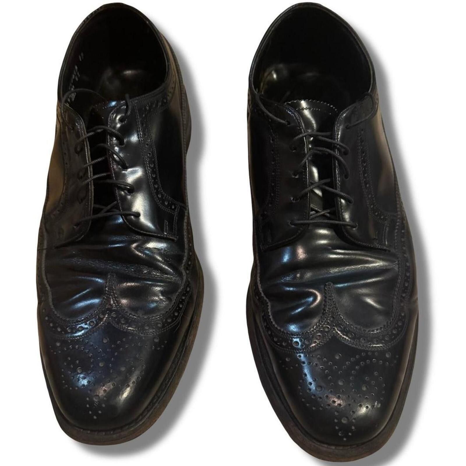 Florsheim Vintage 80s Florsheim Imperial leather wingtip brogues shoes Size US 12 / EU 45 - 2 Thumbnail