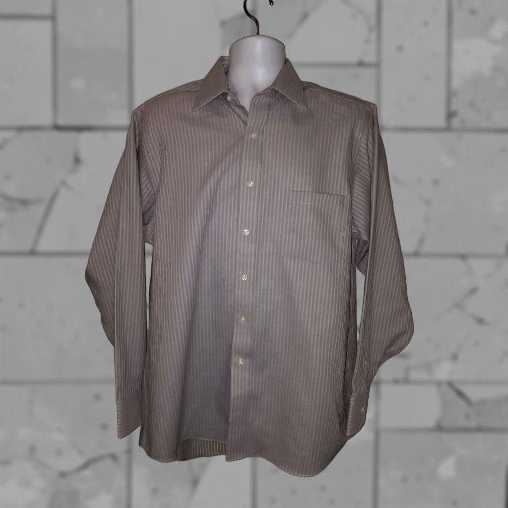 Vintage Donald Trump Signture Collection Grey Striped Button Down Shirt Non Iron 16.5 Size US XL / EU 56 / 4 - 1 Thumbnail