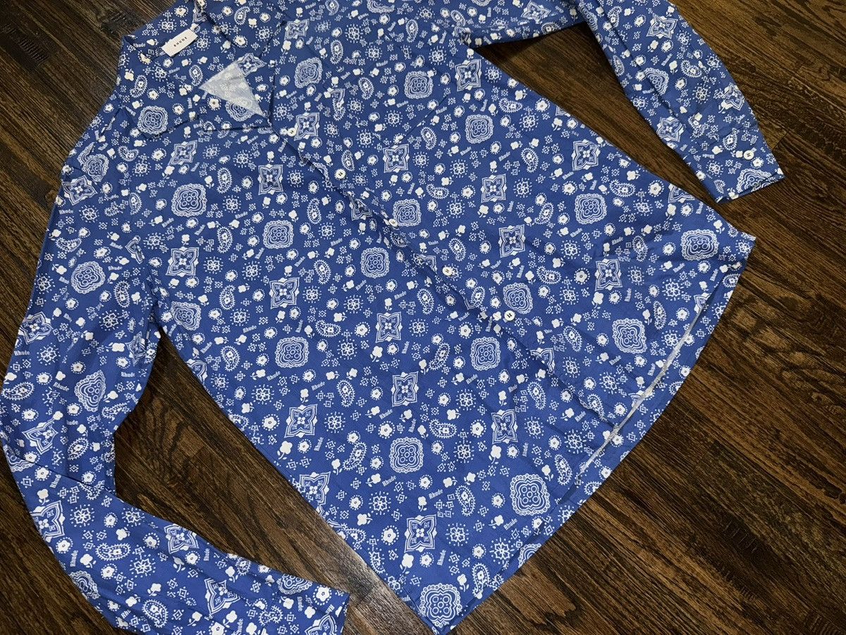 Rhude Rhude Blue Paisley Bandana Button Up Shirt Size Large Size US L / EU 52-54 / 3 - 6 Thumbnail