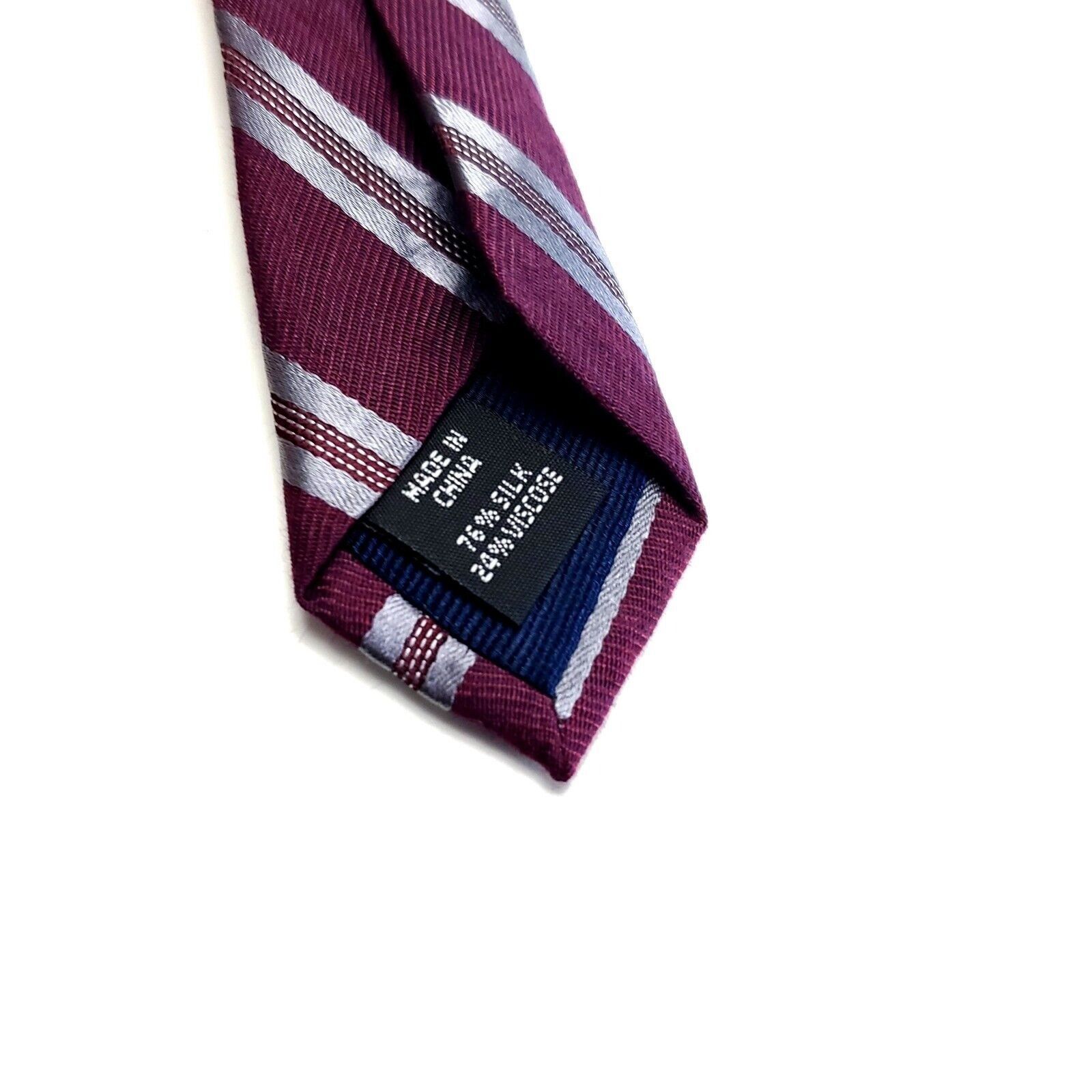 Michael Kors Michael Kors Silk Tie Woven Striped Maroon Red Skinny Size ONE SIZE - 4 Thumbnail
