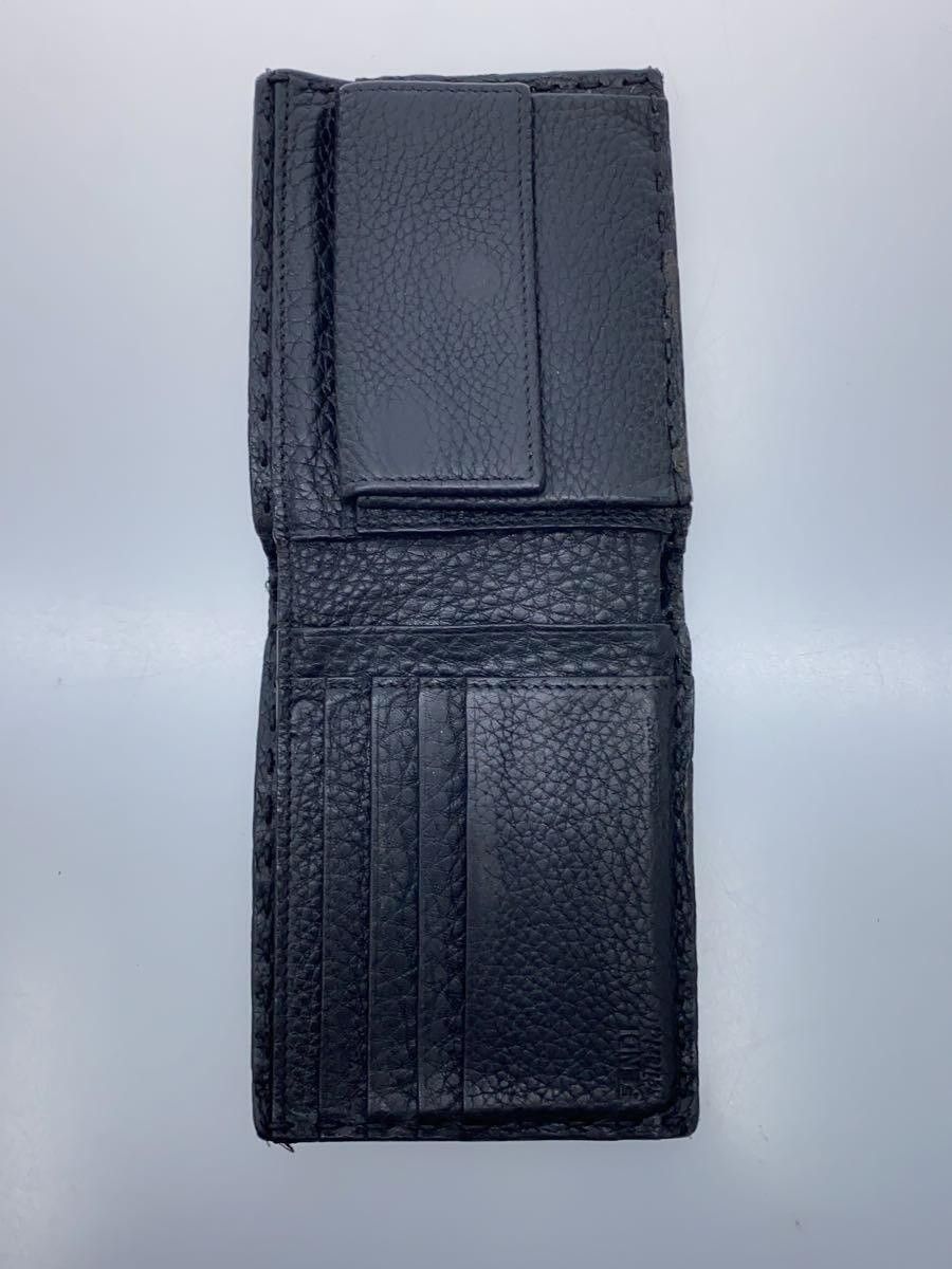 Fendi Fendi Selleria Stitch Leather Bi-Fold Wallet Black Size ONE SIZE - 4 Thumbnail