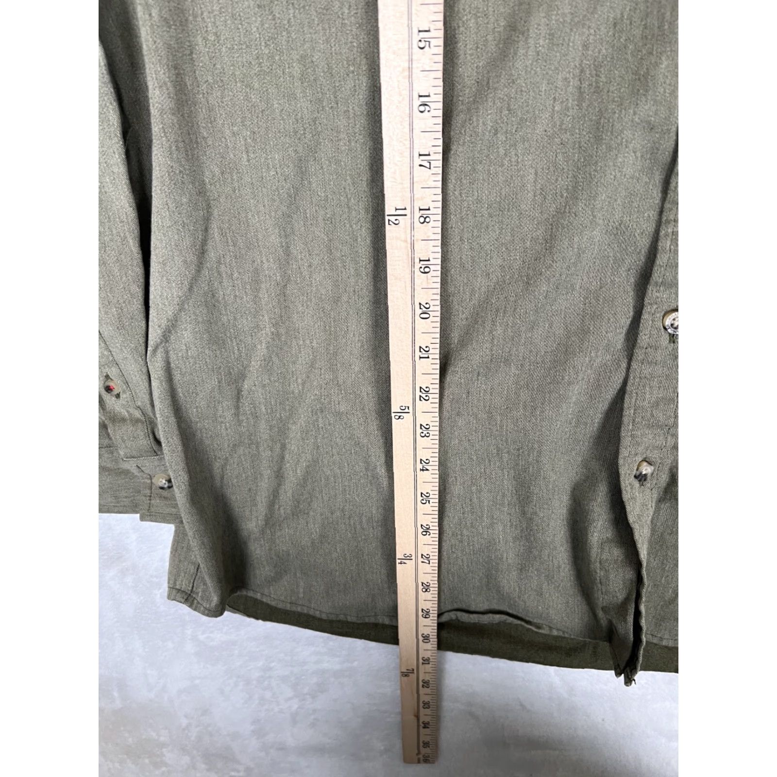 Wrangler Wrangler Shirt Western Button-Up Mens 2XLT Solid Green Sleeve Work Wear Casual Button-Up Weather-Ready Size US XXL / EU 58 / 5 - 3 Thumbnail