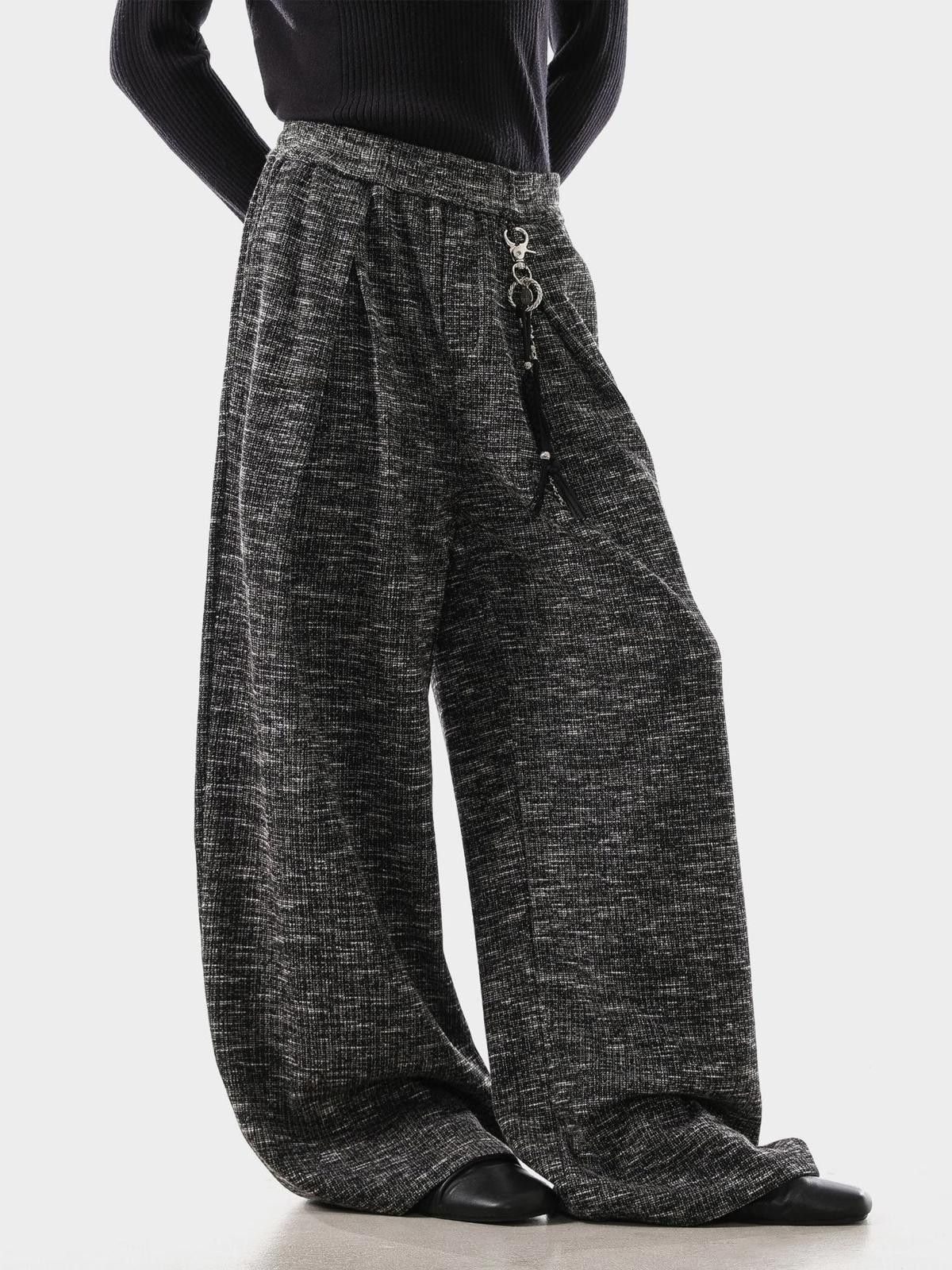Wide Leg Knit Pants Loose Fit Trousers