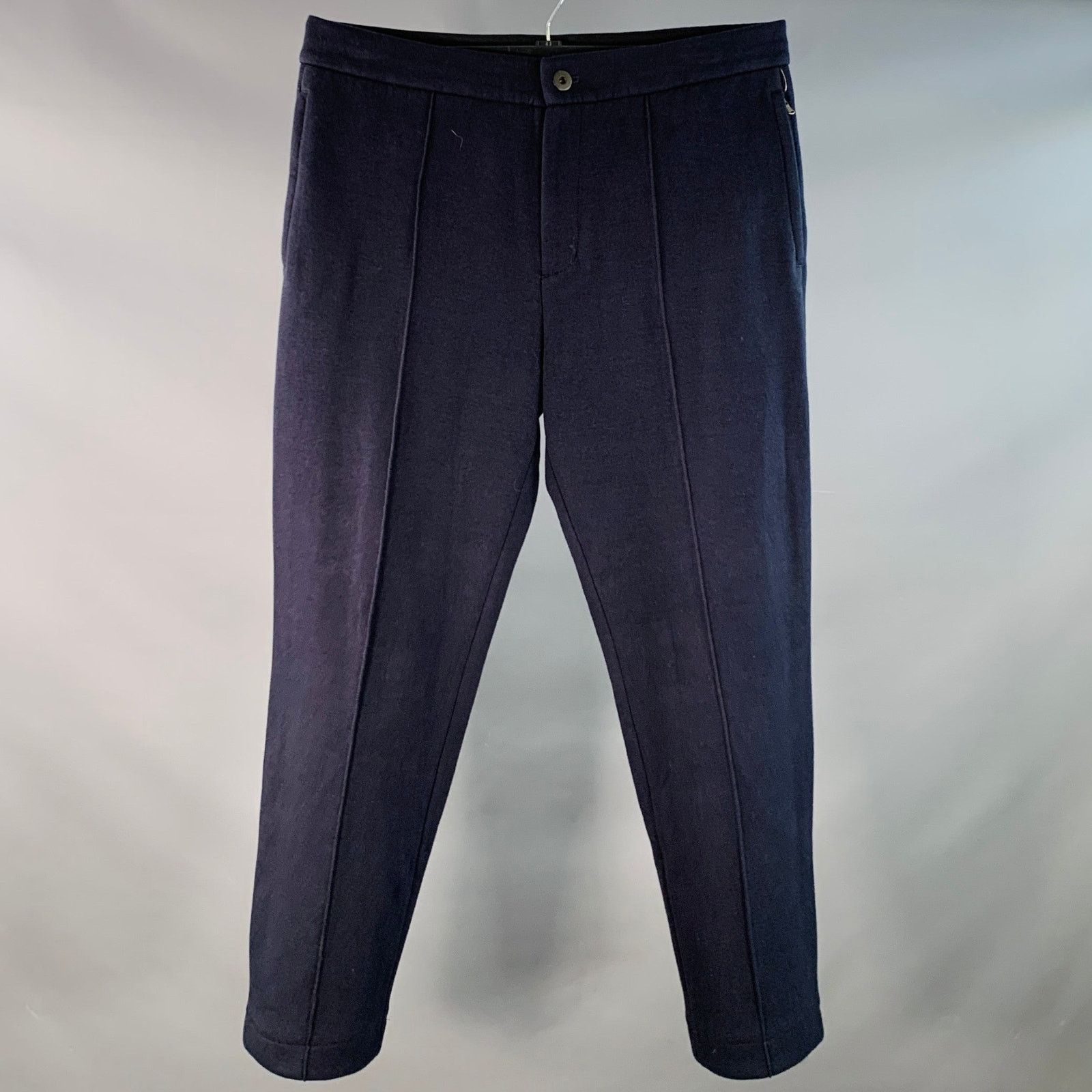 James Perse Size 34 Navy Cotton Blend Zip Pockets Tapered Casual Pants Size US 34 / EU 50 - 1 Thumbnail
