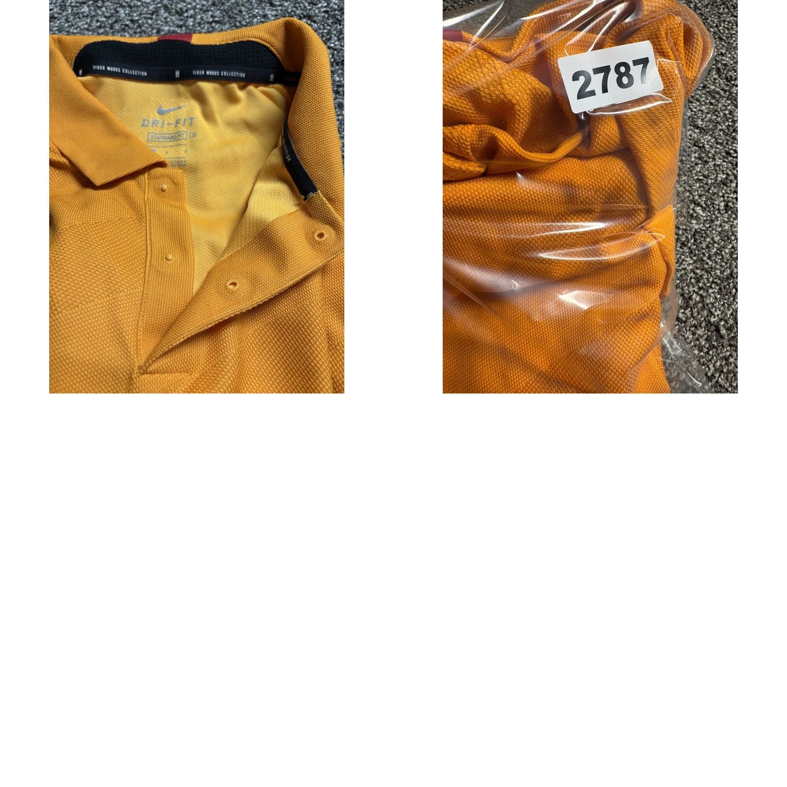 Nike VINTAGE Nike Tiger Woods Polo Mens Large Orange Striped Golf Shirt Snap Collar CK6313 Size US L / EU 52-54 / 3 - 9 Thumbnail