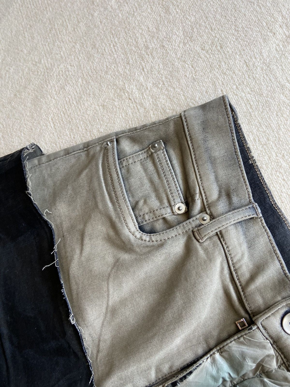 Rick Owens NEW | FW22 STROBE MINERAL PEARL BOLAN BOOTCUT WAXED COMBO 31 Size US 31 - 5 Thumbnail