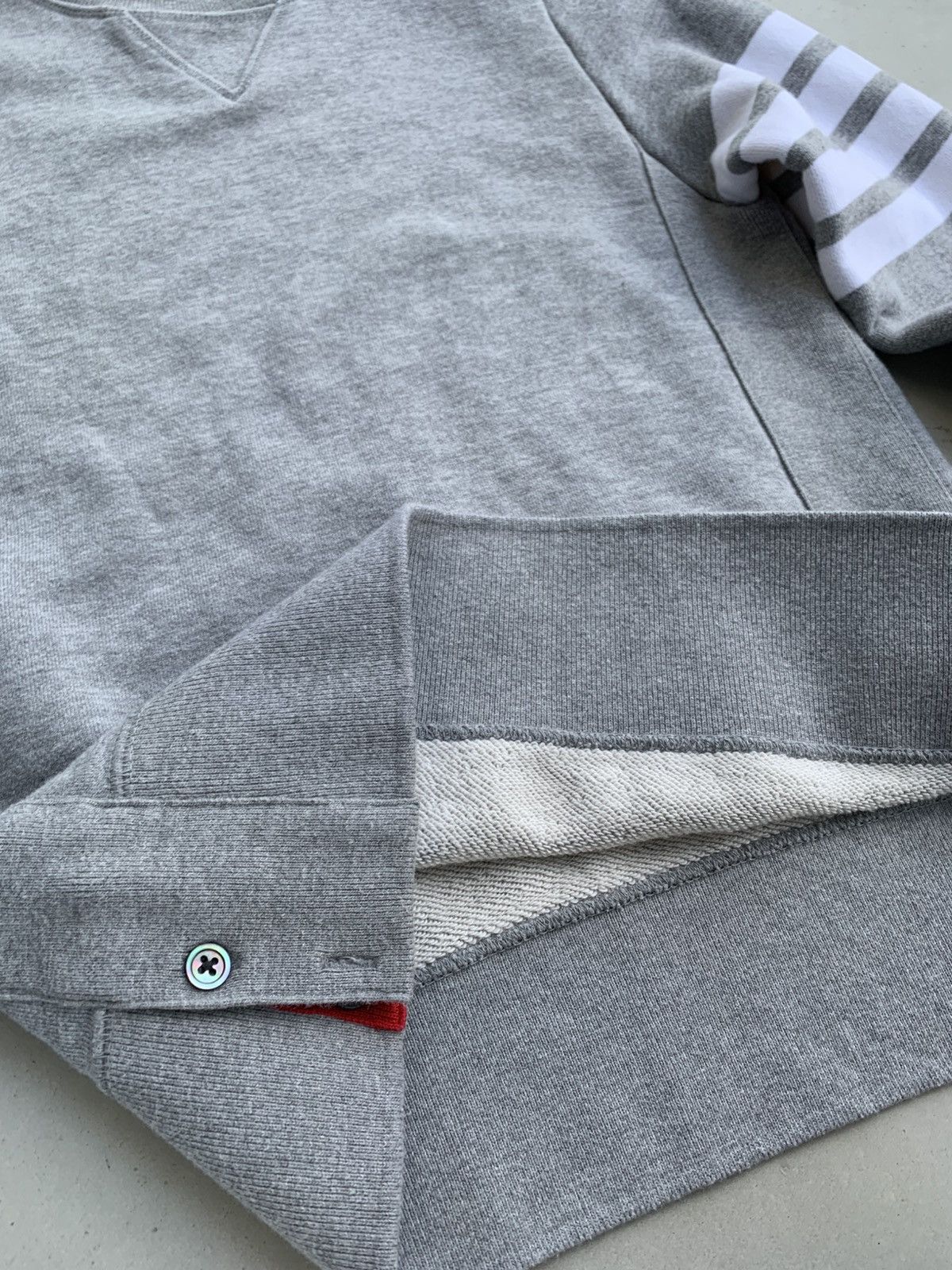 Thom Browne Thom Browne 4-Bar Stripe Cotton Sweatshirt Luxury Brands Size US XXS / EU 40 - 8 Thumbnail