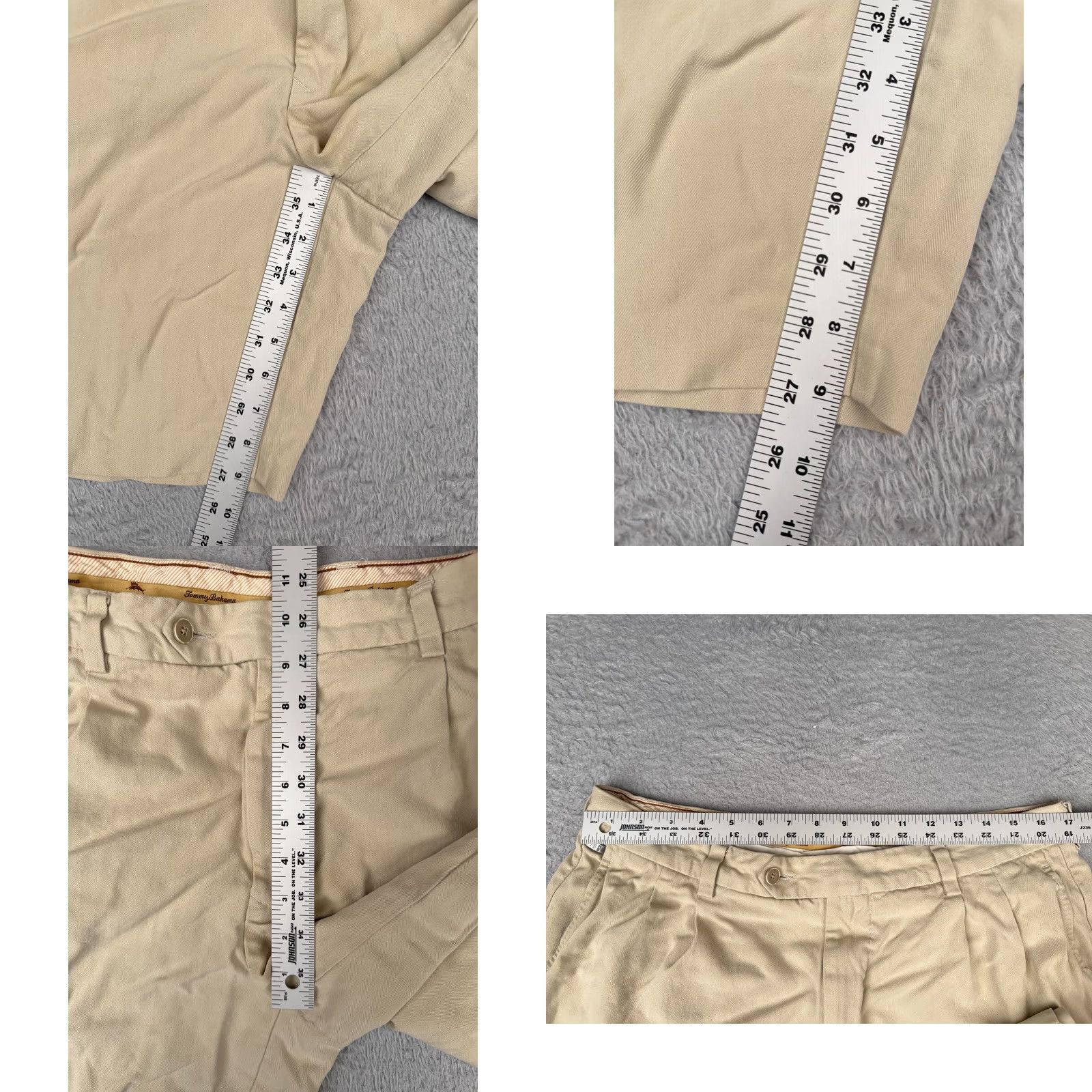 Tommy Bahama Tommy Bahama Shorts Mens 36 Beige Silk Blend Pleated Herringbone Bermuda 36x9 Size US 36 / EU 52 - 8 Thumbnail