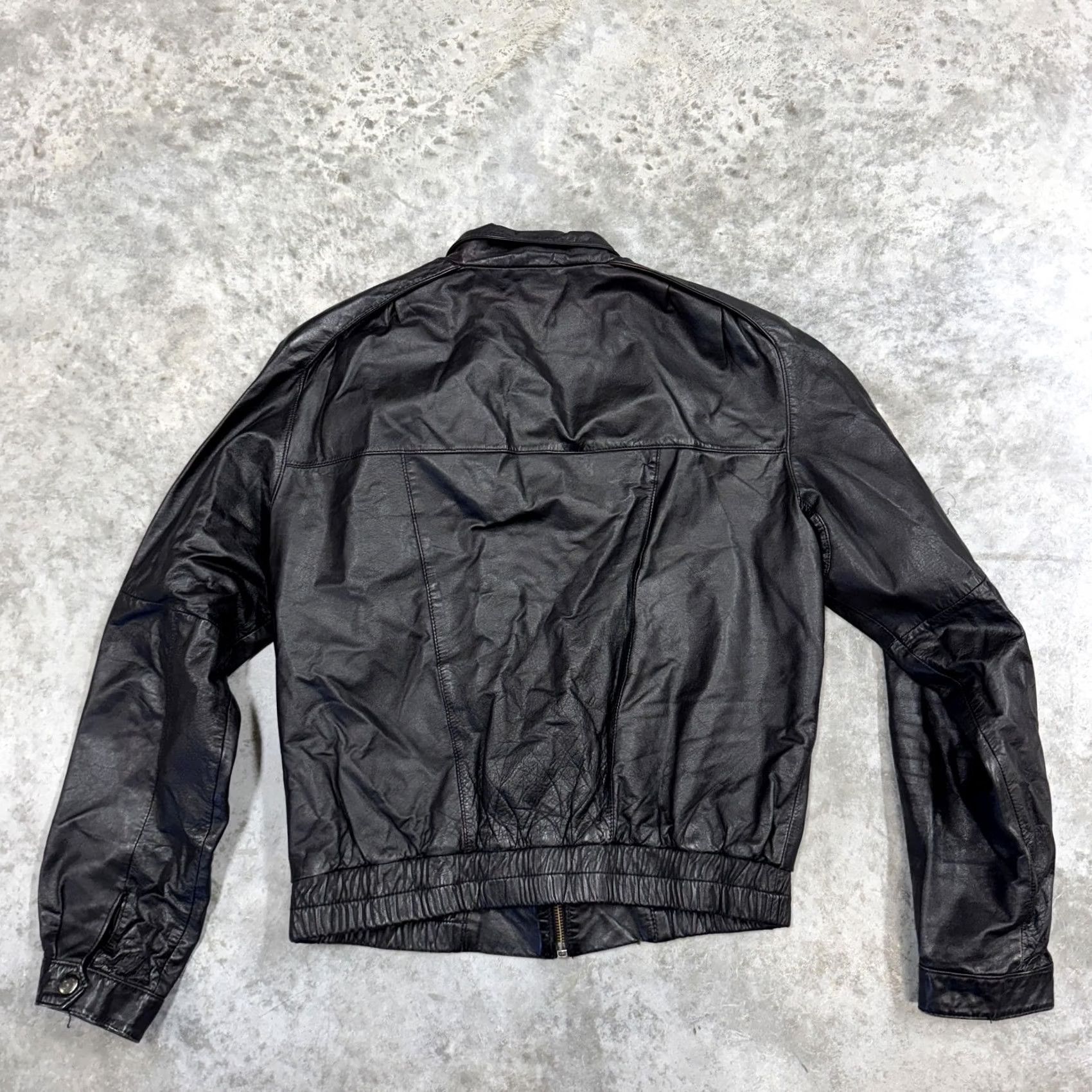 Vintage VINTAGE Porsha By Wimer Leather Jacket Mens 38 Black Bomber Moto Korea 80s Size US XXS / EU 40 - 5 Thumbnail