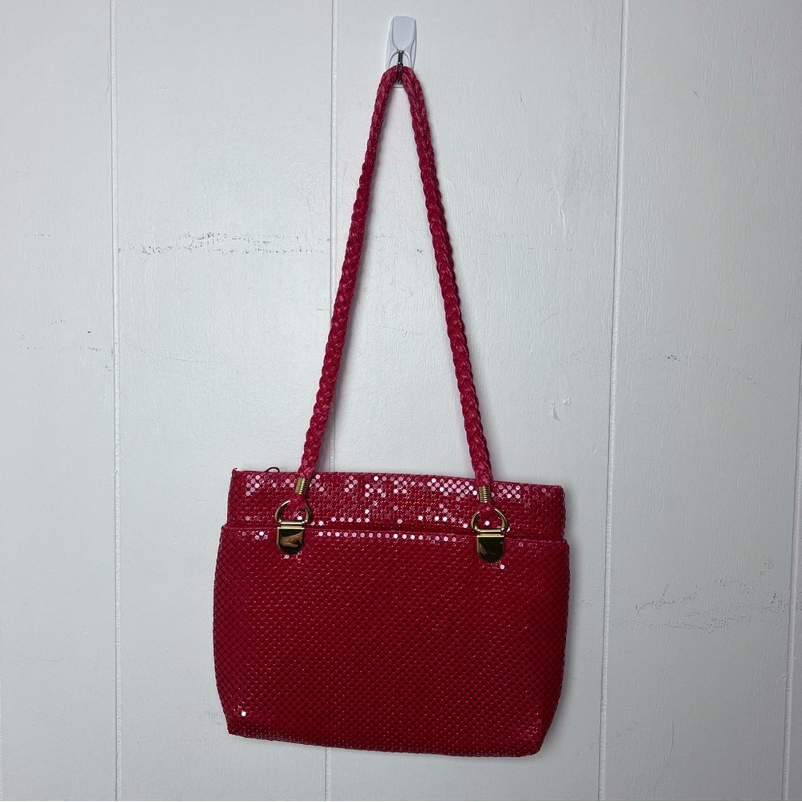 Vintage Vintage Red Medal Mesh Shoulder Bag Size ONE SIZE - 10 Thumbnail