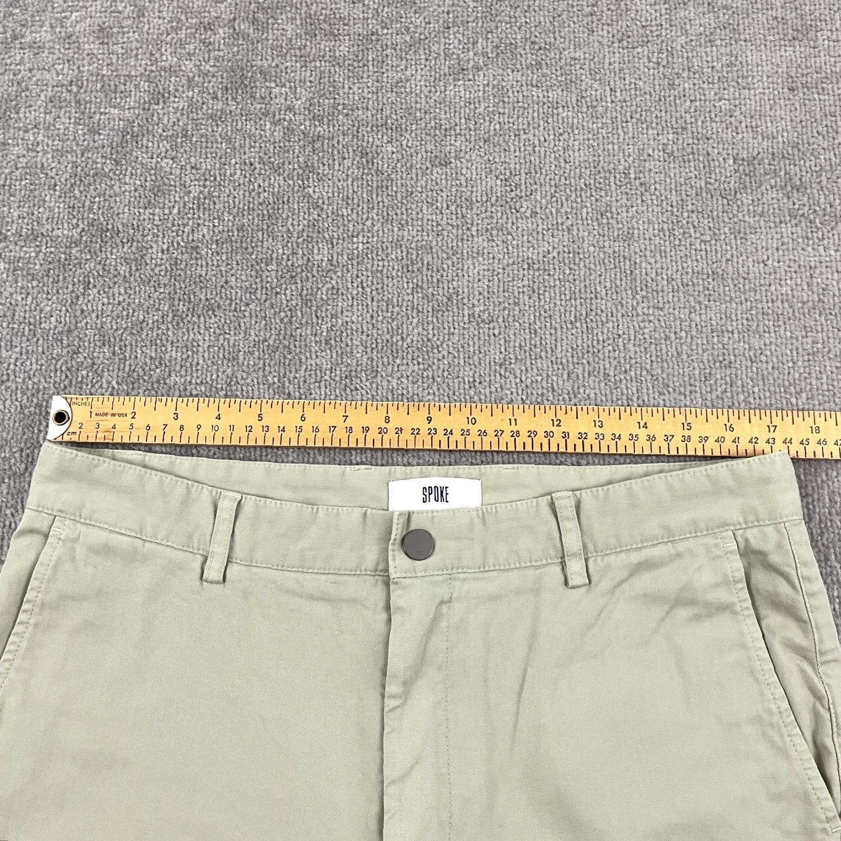 Vintage Spoke London Pants Mens 34 x 33 Slim Straight Green Gray Trouser Chino Casual Brand Spoke Size 34 Regular Fit Pants Men's Clothing Chino Size US 34 / EU 50 - 4 Thumbnail