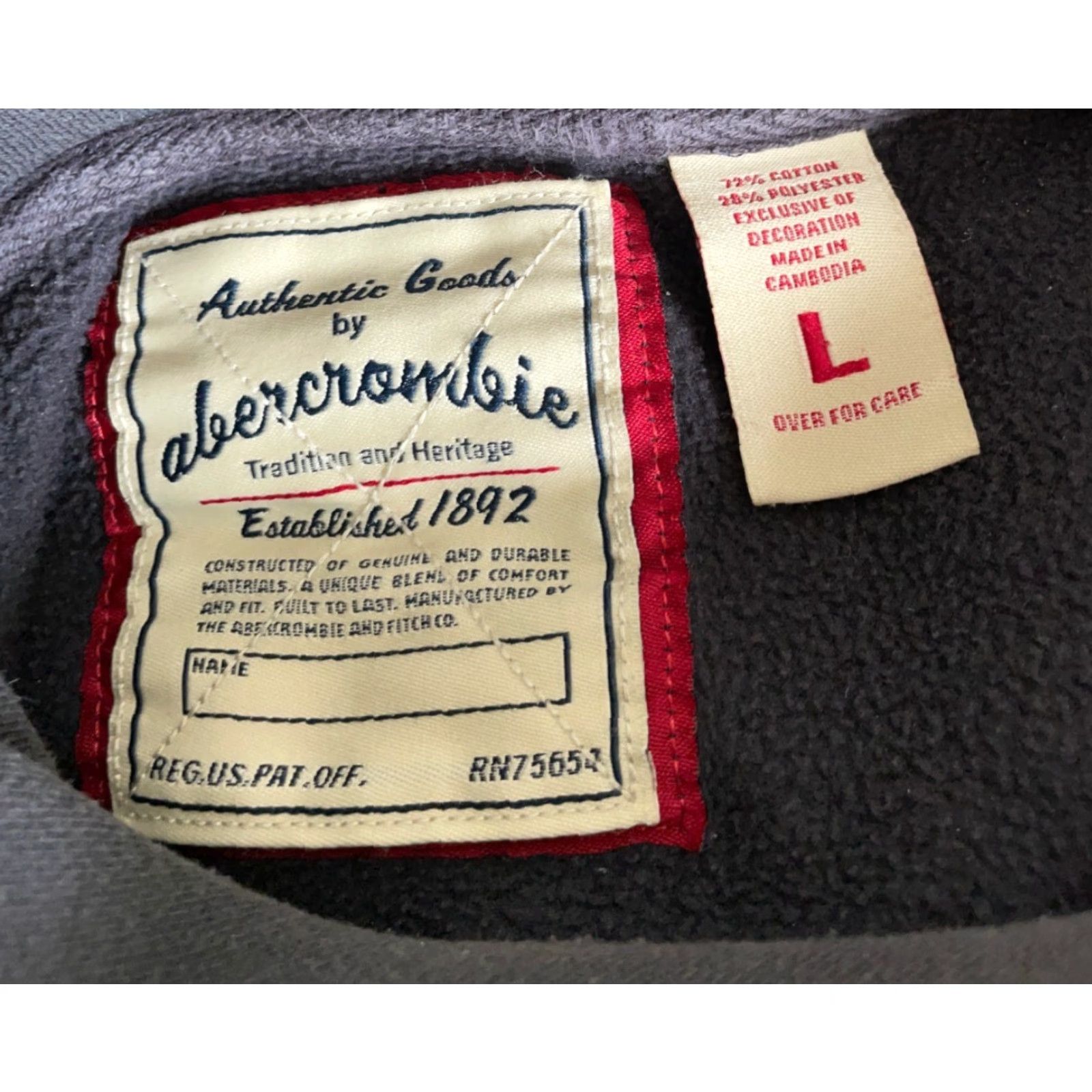 Abercrombie & Fitch Abercrombie & Fitch Division Champs Hoodie Women Large Gray Embroidered Sweatshirt Crew Neck Pullover Size L / US 10 / IT 46 - 3 Thumbnail