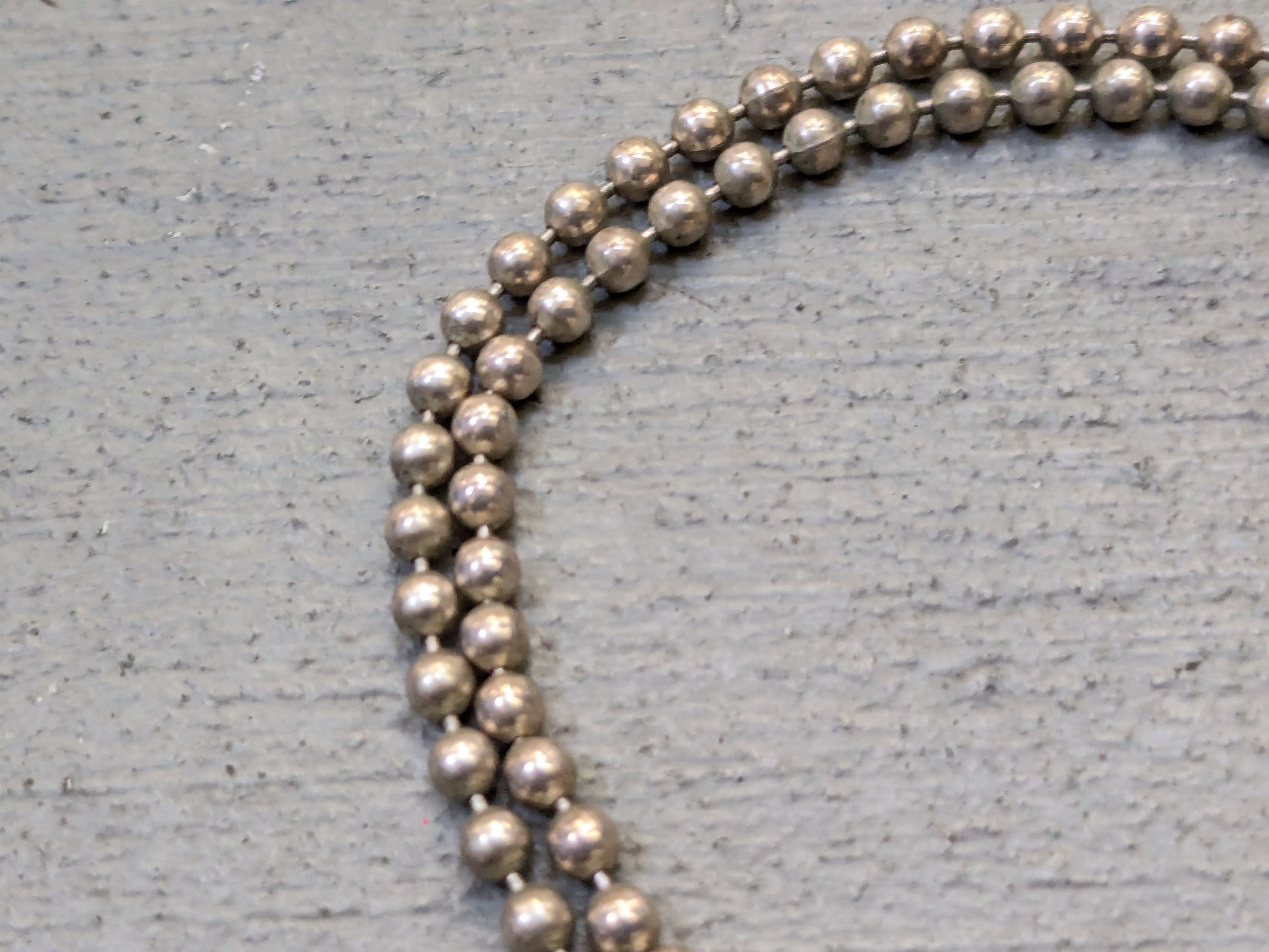 Other Vintage Sterling Silver Necklace Bead Chain Link 18" Italy Size ONE SIZE - 4 Thumbnail