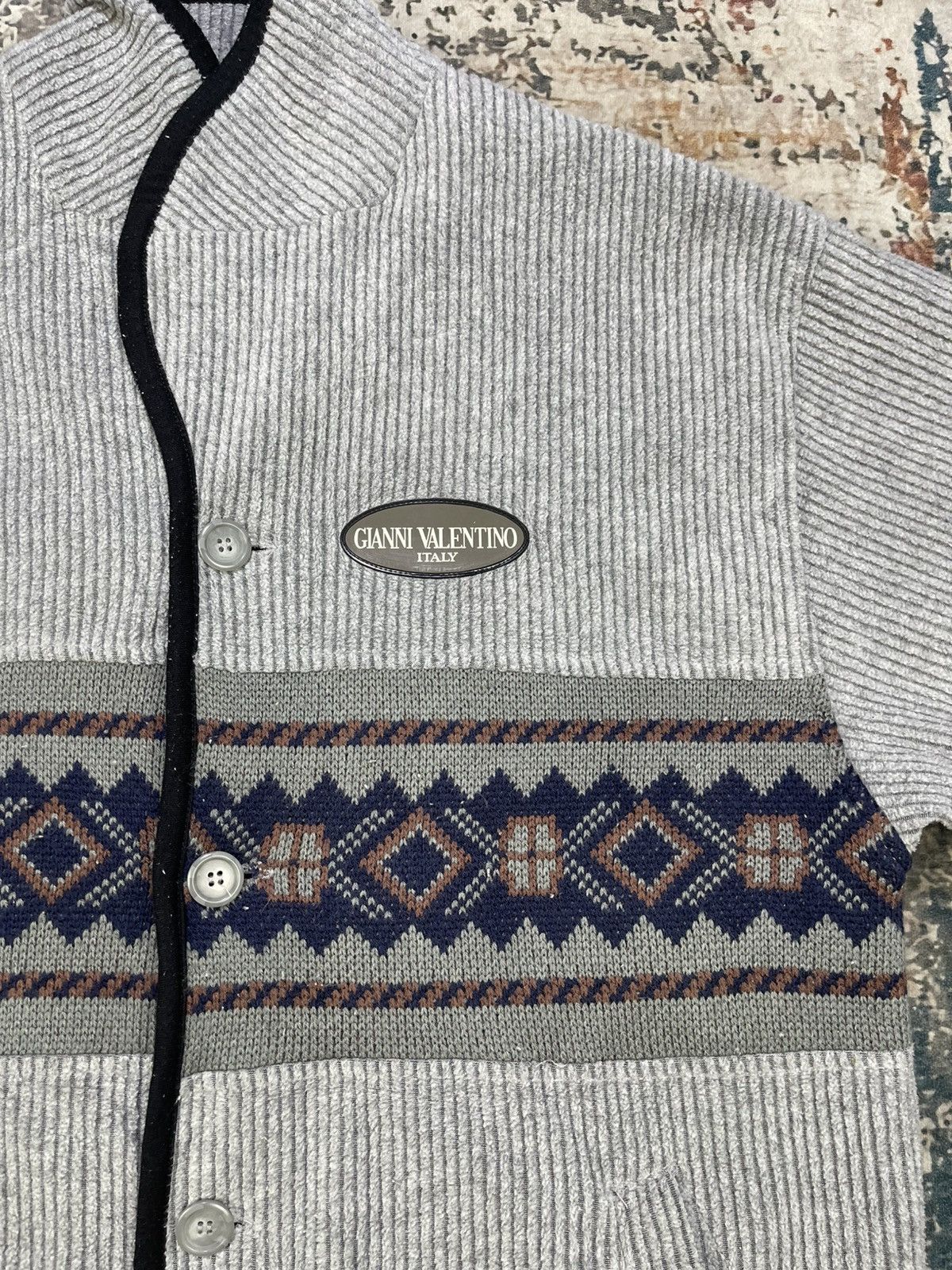 Gianni Valentino Gianni Valentino Knit Navajo Button Down Sweater Jacket Size US L / EU 52-54 / 3 - 5 Thumbnail