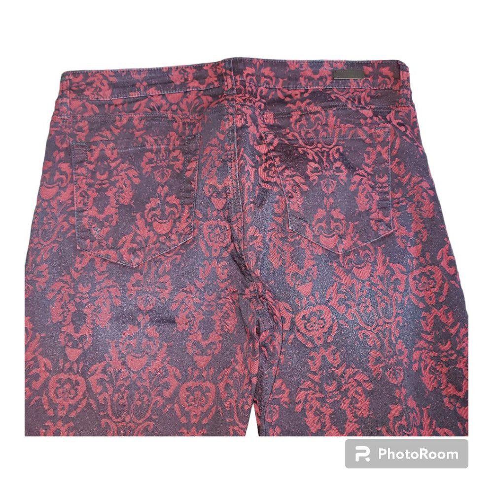 Designer CT685 Kut from the Kloth Ladies Red & black Floral Jean 12 Size 34" / US 12 / IT 48 - 2 Thumbnail